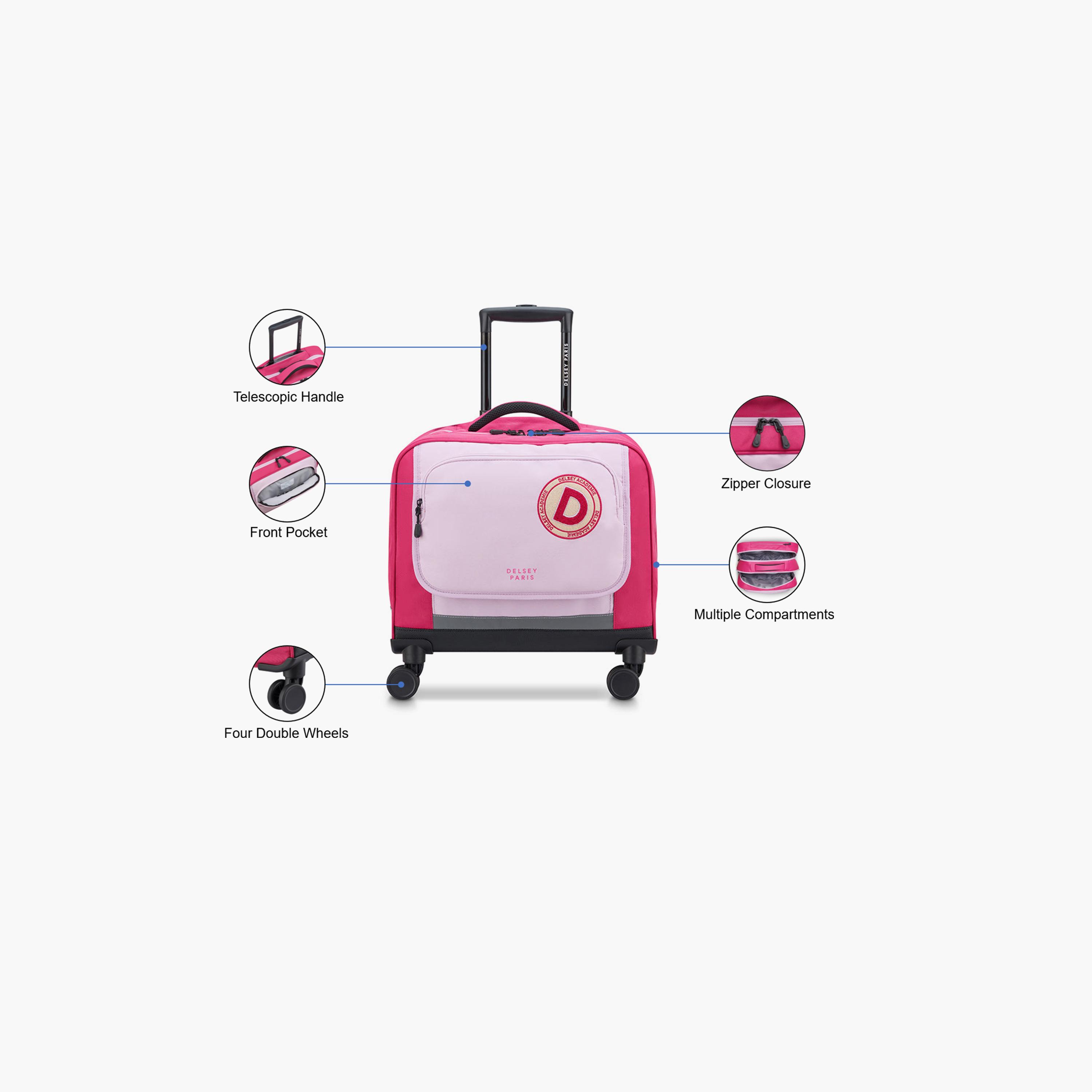 Delsey Paris BTS 2025 46 CM Small Cabin Polyester Soft Sided 4-Wheeler Spinner Trolley Bag-travel-kidstrolleyandbags-image-3