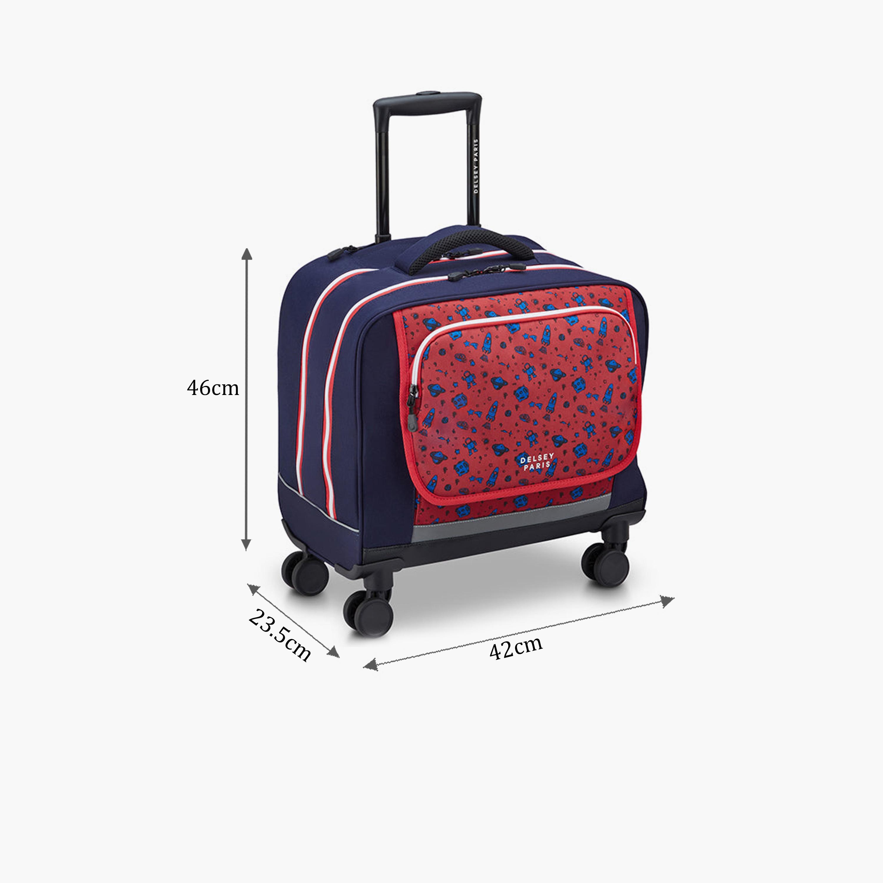 Delsey Paris BTS 2025 46 CM Small Cabin Polyester Soft Sided 4-Wheeler Spinner Trolley Bag-travel-kidstrolleyandbags-image-2