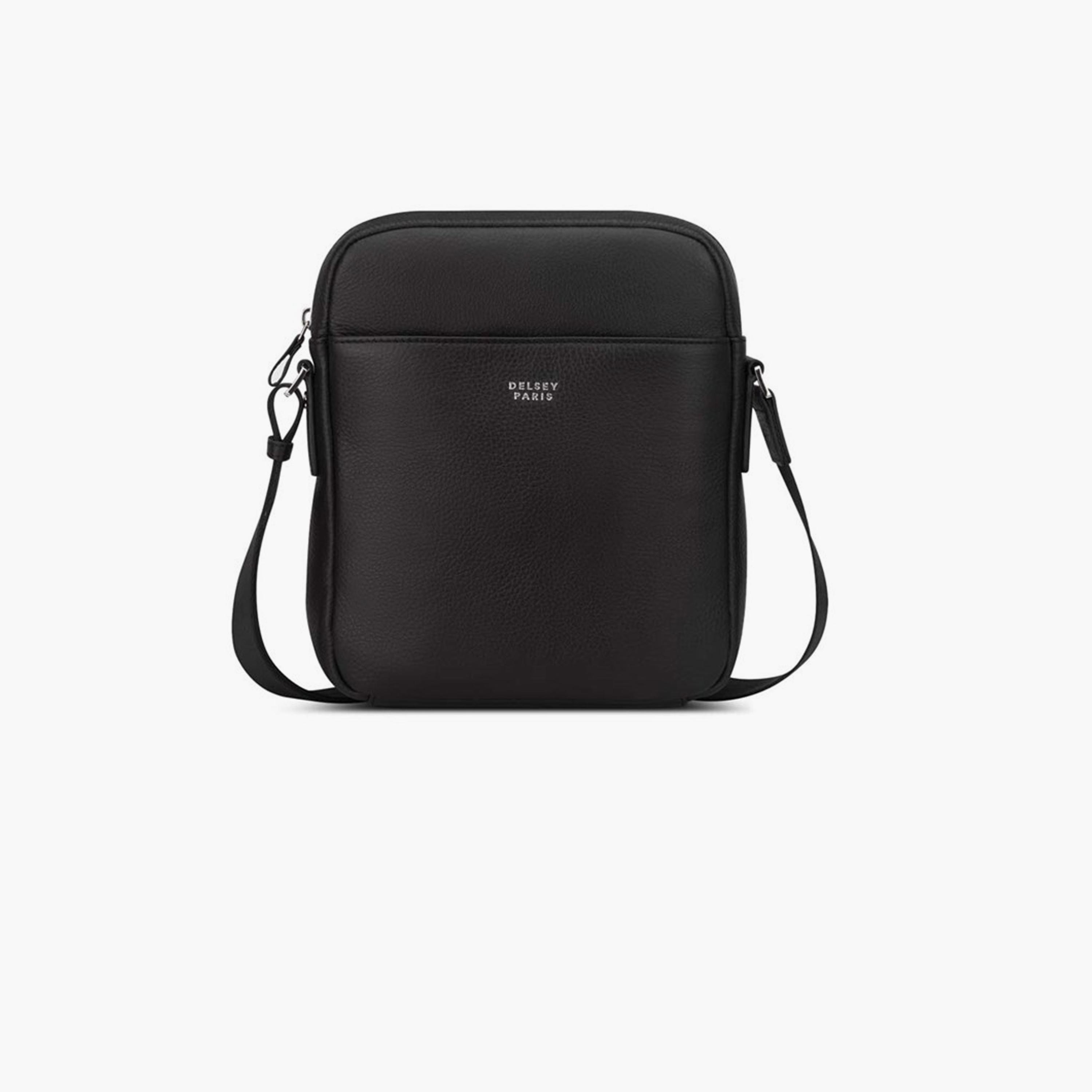 Delsey Paris Le Cuir Graine Solid Crossbody Bag With Zipper Closure and Adjustable Strap | 24 x 24 x 7 CM-women-bagsandwallets-handbags-image-1