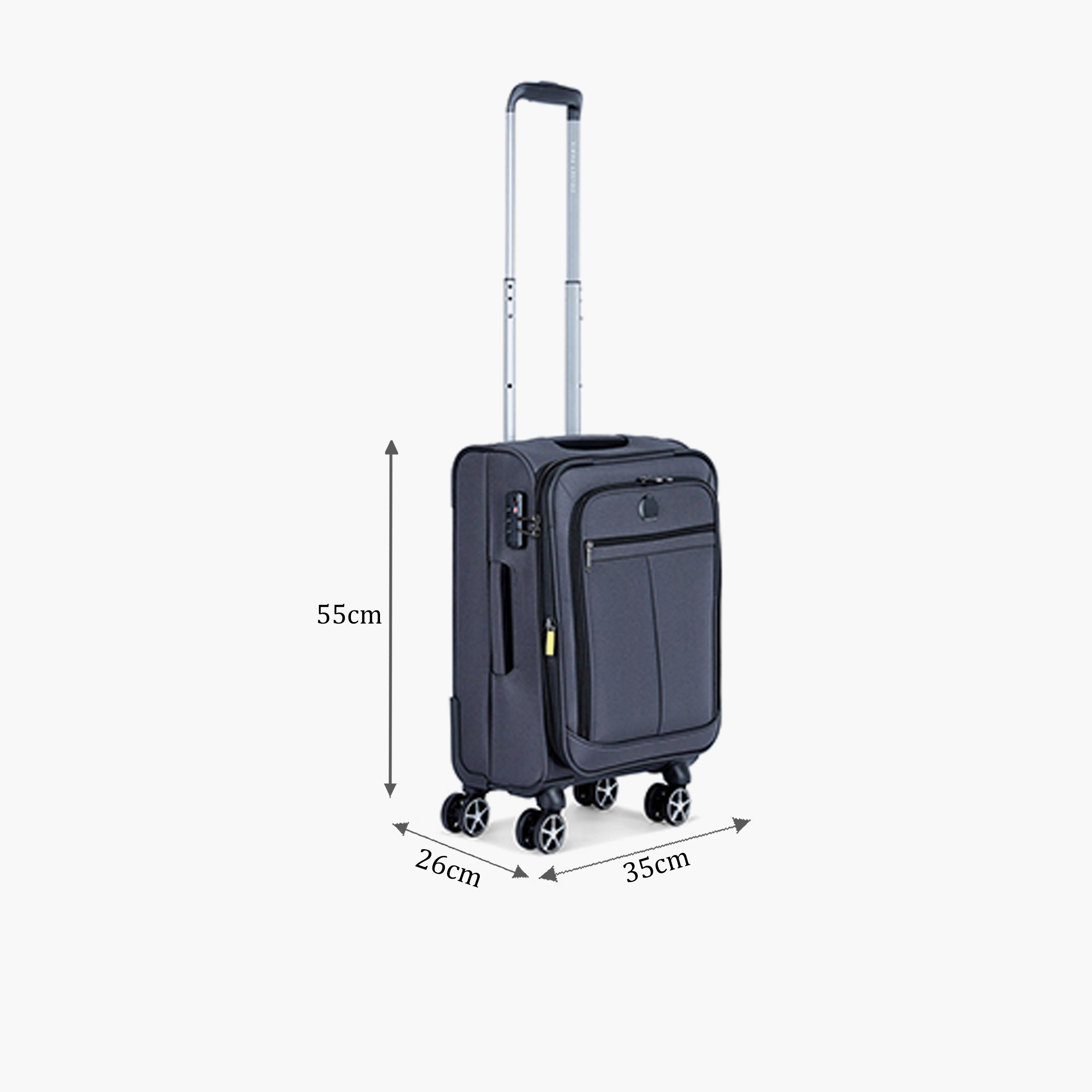 Delsey Paris Priscilla 55 CM Small Cabin Polycarbonate Hard Sided 4-Wheeler Spinner Trolley Bag With 3 Dial Combination Lock-travel-luggagesandbags-luggage-image-2