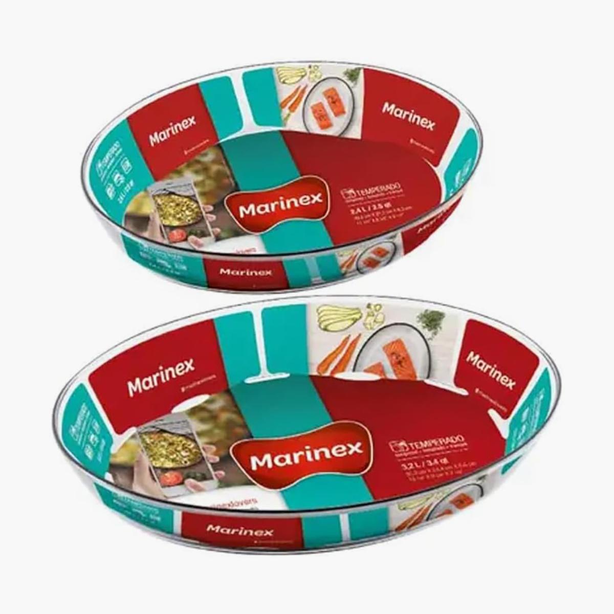 Marinex 2-Piece Borosilicate Glass Roaster Set