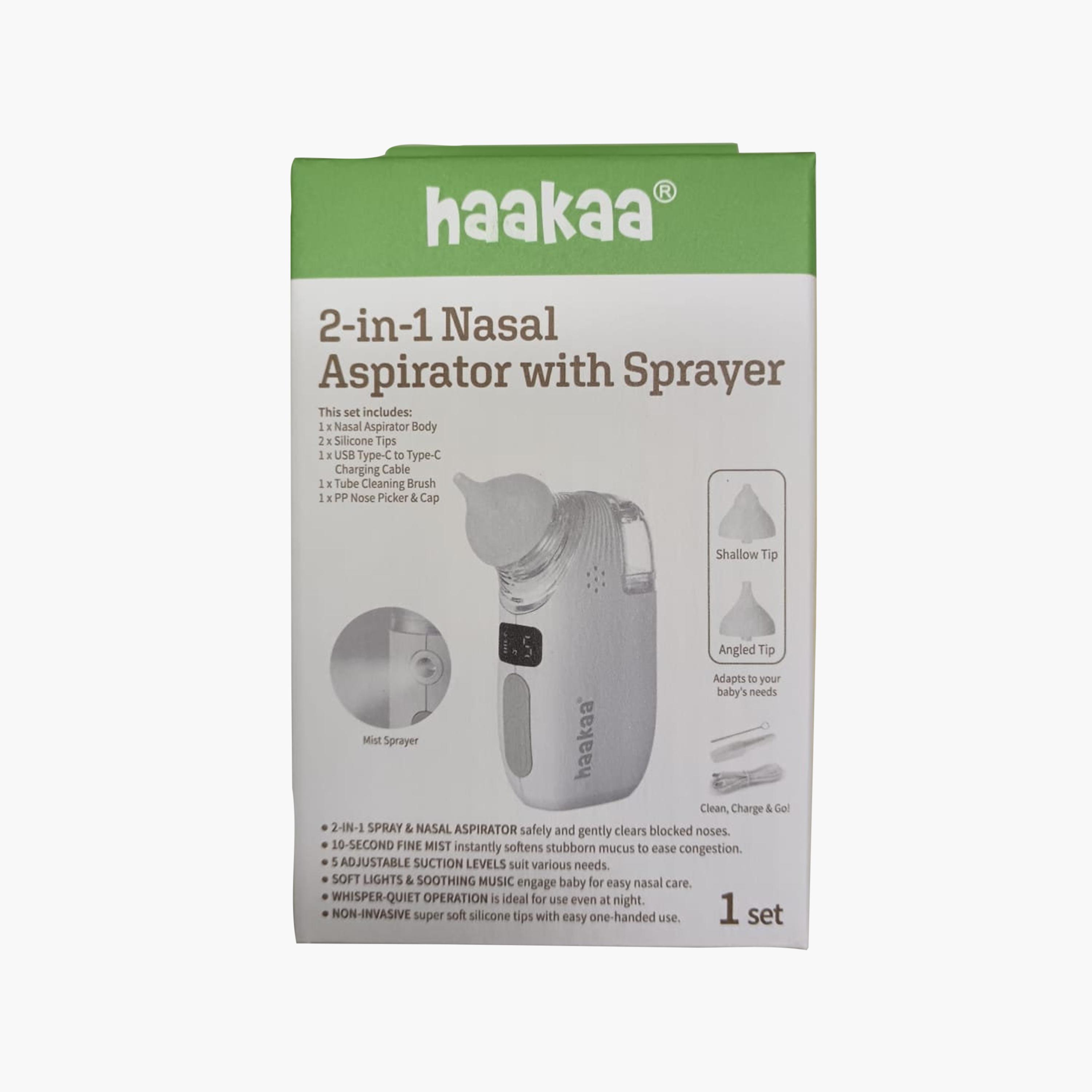 Haakaa 2-in-1 Electric Baby Nasal Aspirator with Sprayer-baby-healthandsafety-thermometersandaspirators-image-3