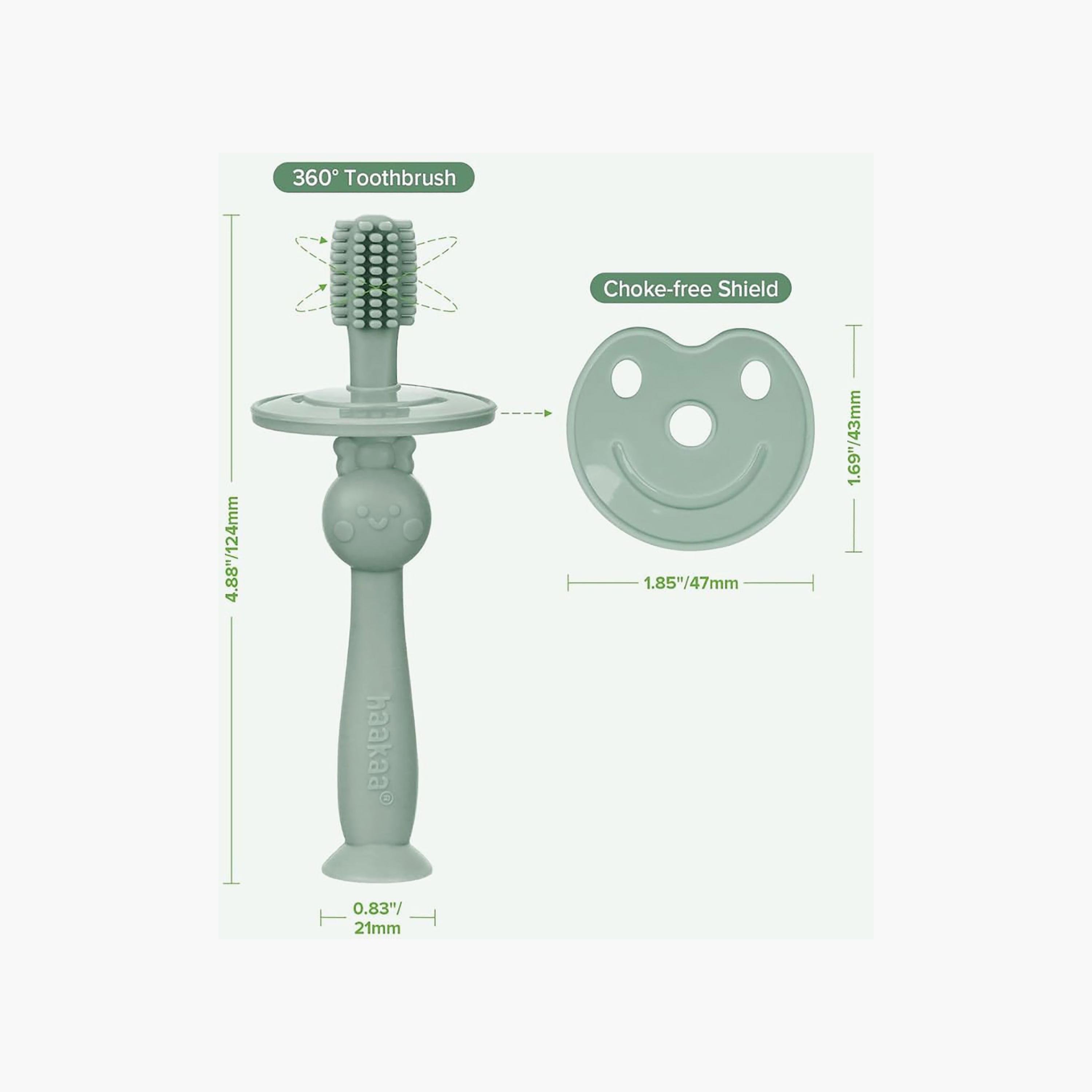 Haakaa 360° Silicone Toothbrush & Choke Free Shield-baby-bathandcare-oralcare-image-2