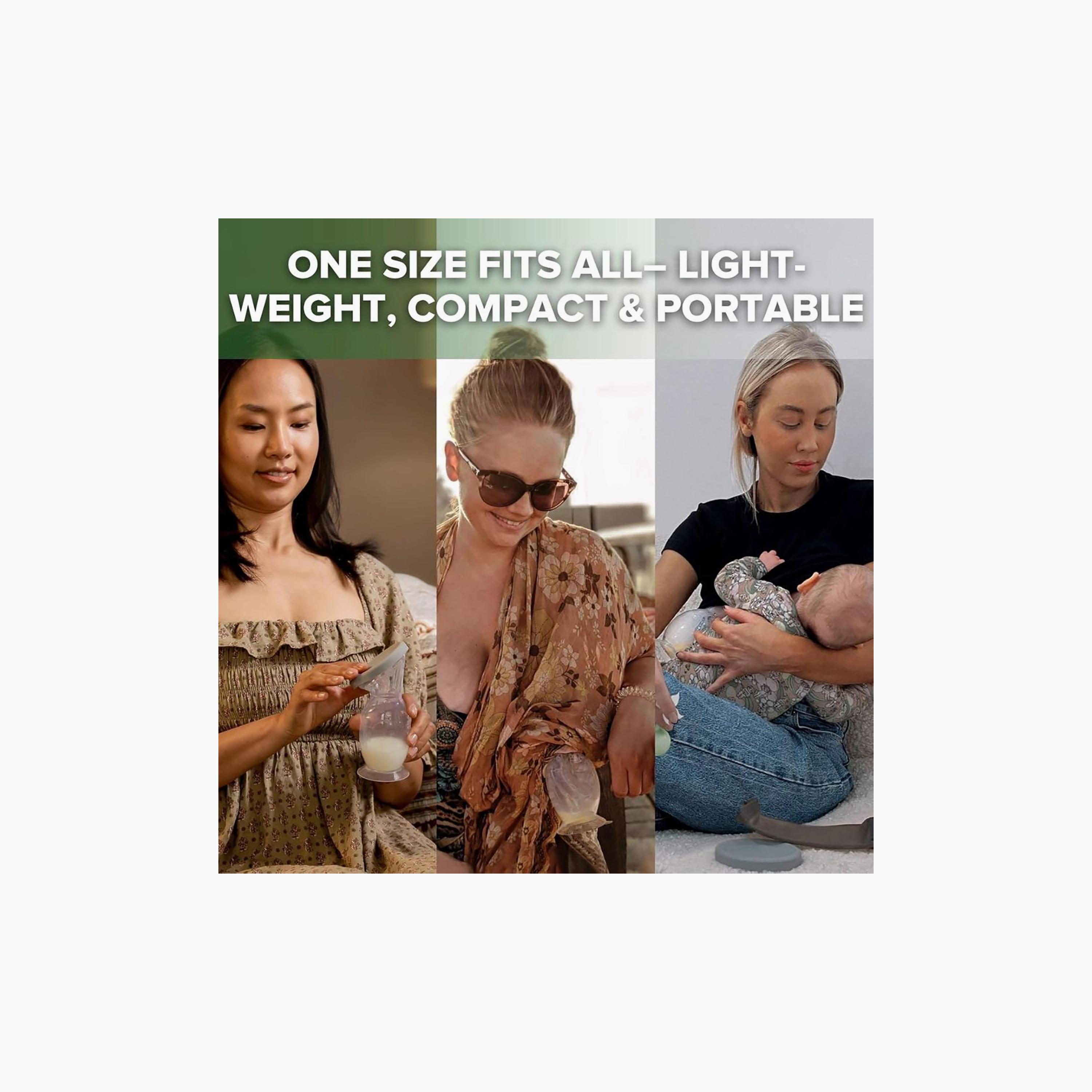 مضخة ثدي السيليكون مع قاعدة شفط وغطاء من هاكا - 150 مل - وردي باهت-baby-feeding-breastfeedingandcare-image-4