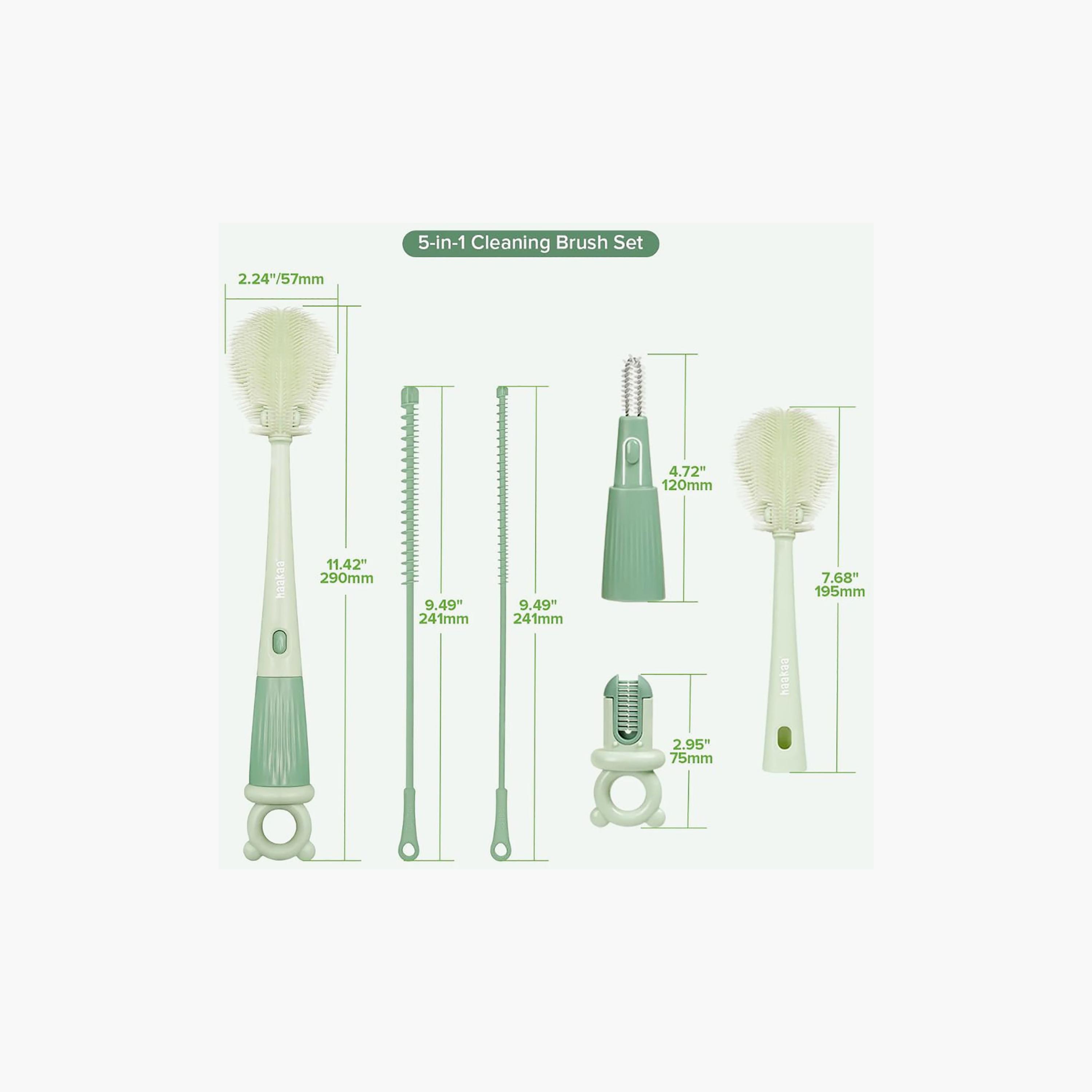 Haakaa 5-in-1 Silicone Cleaning Brush Set-baby-feeding-accessories-image-2