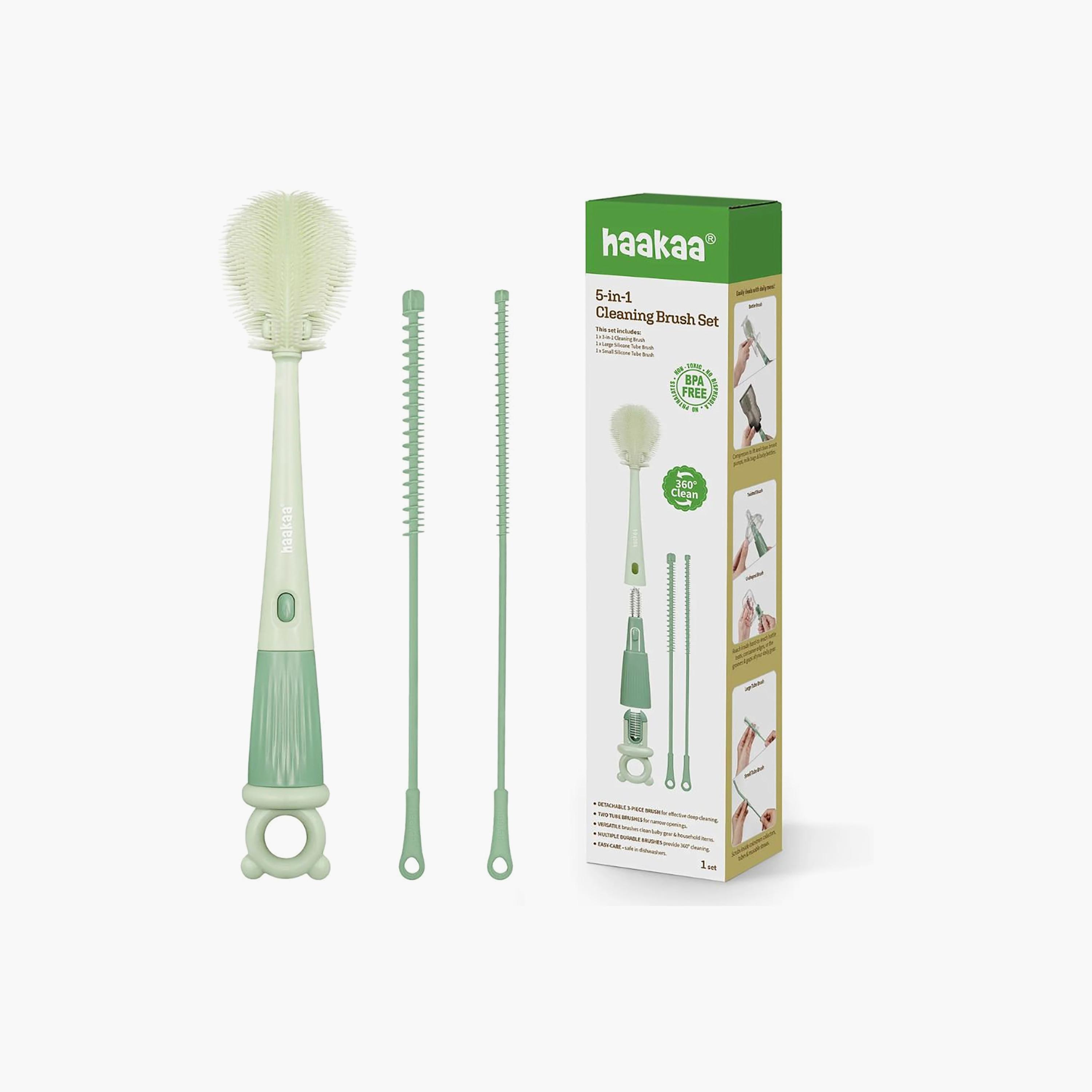 Haakaa 5-in-1 Silicone Cleaning Brush Set-baby-feeding-accessories-image-3