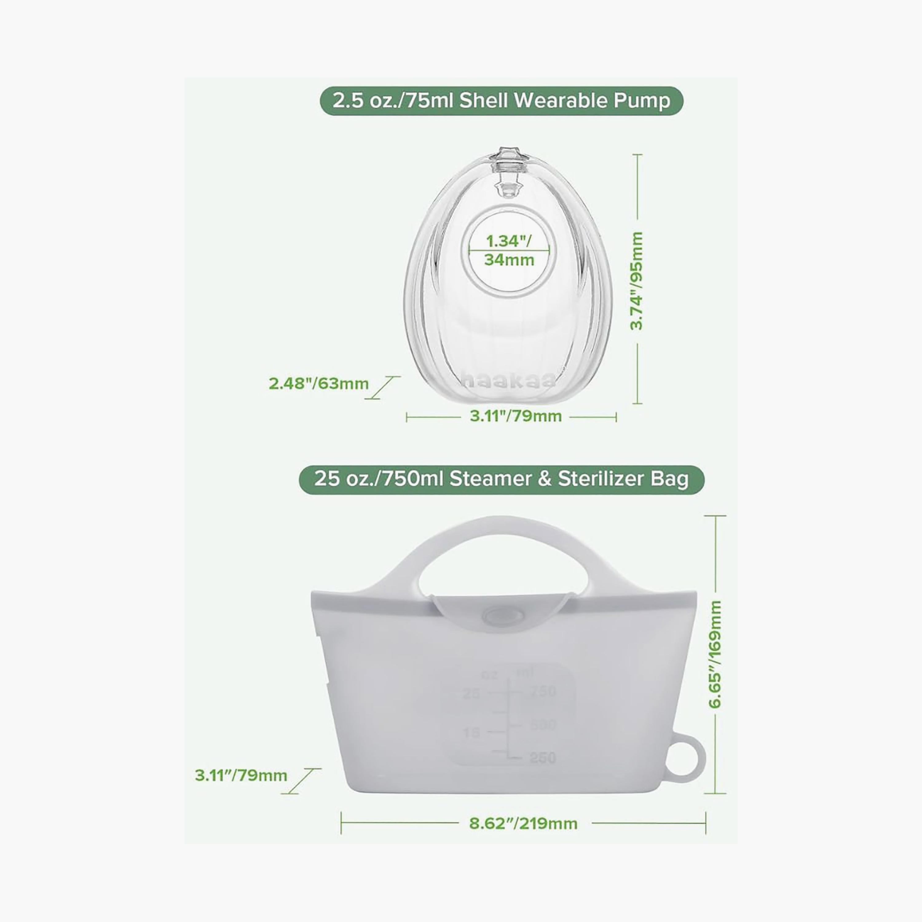 Haakaa 2-Piece Silicone Shell Breast Pumps & Steriliser Bag - 750 ml - Combo-baby-feeding-breastfeedingandcare-image-9