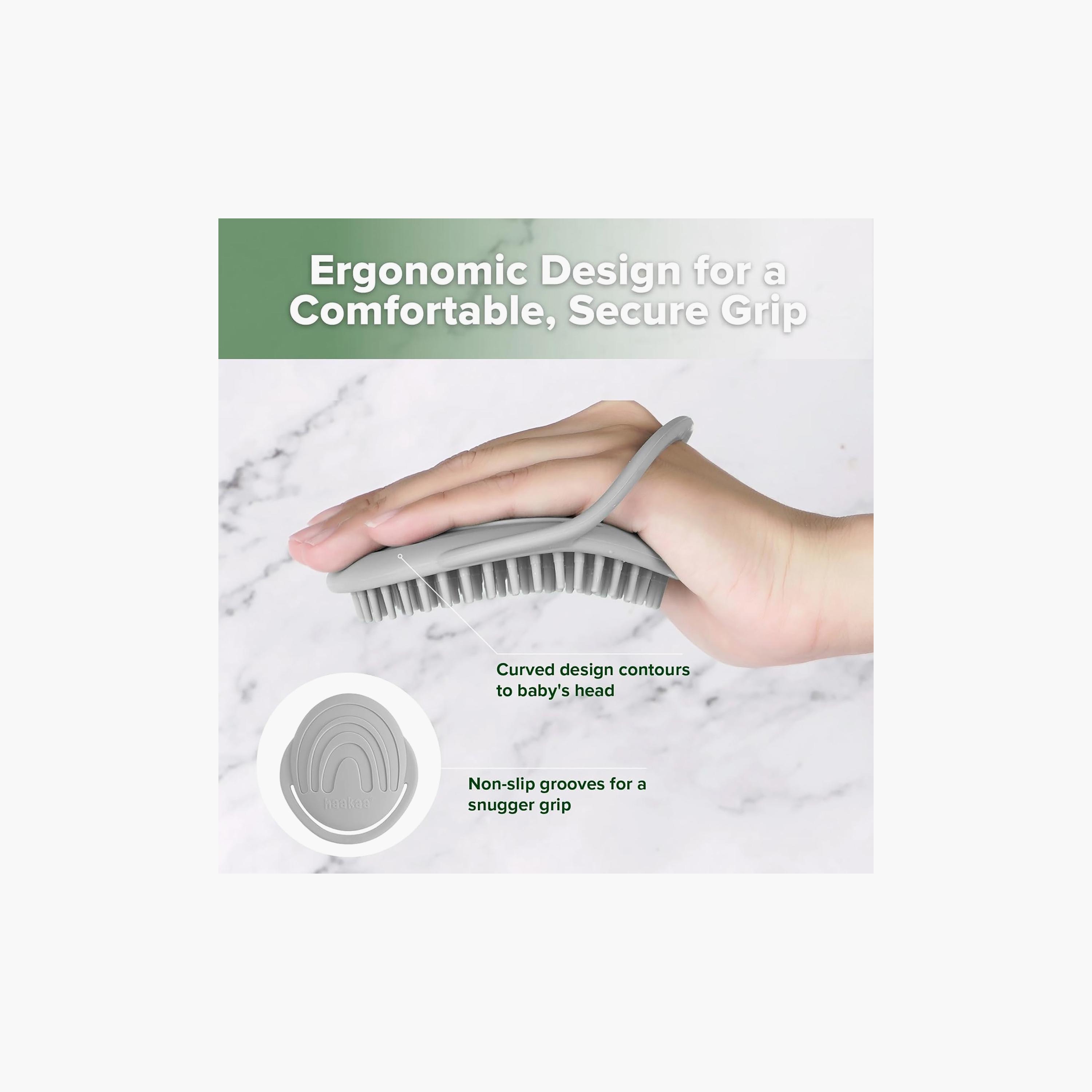 Haakaa Silicone Shampoo Brush - Slate Grey-baby-bathandcare-hairbodyskincare-image-7