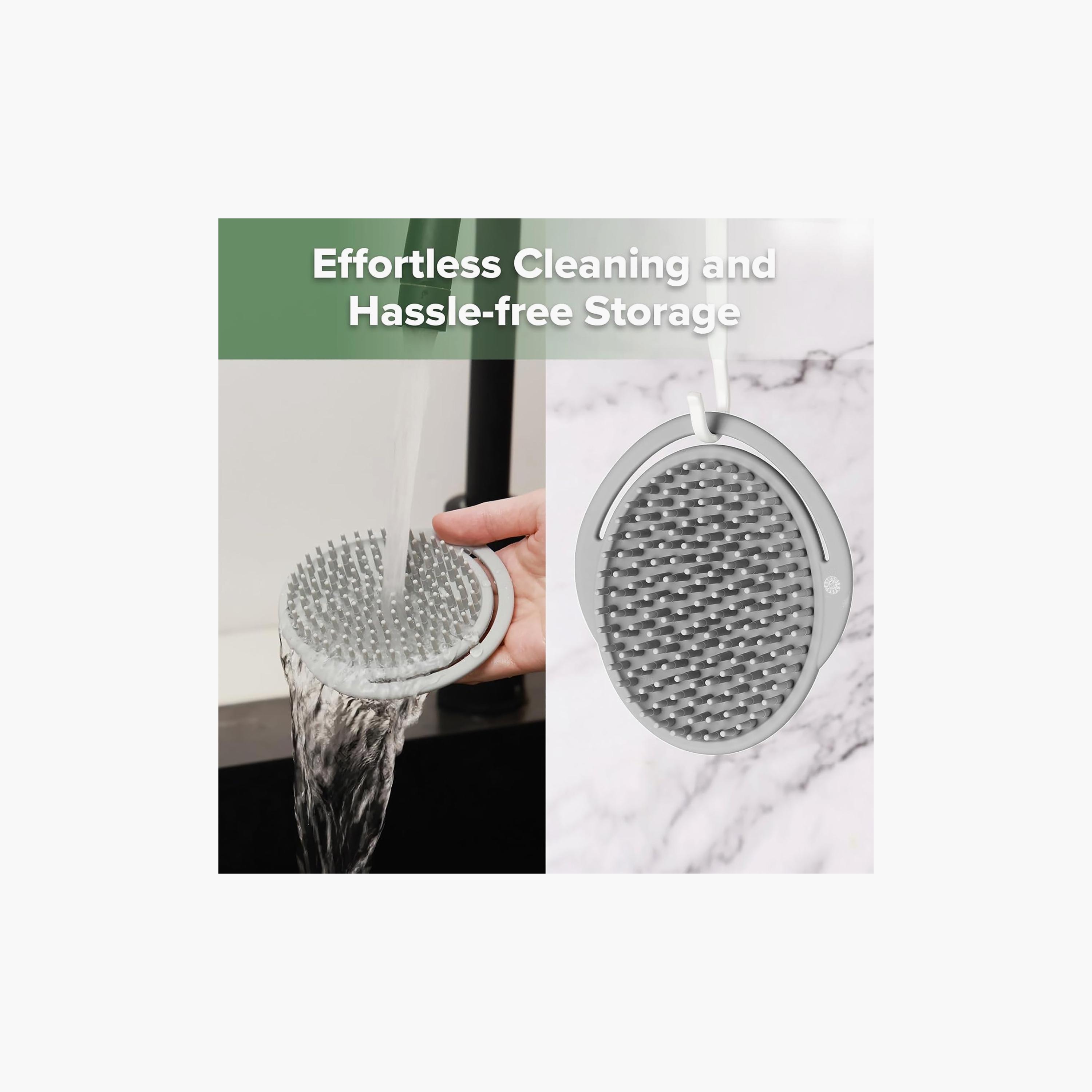 Haakaa Silicone Shampoo Brush - Slate Grey-baby-bathandcare-hairbodyskincare-image-8