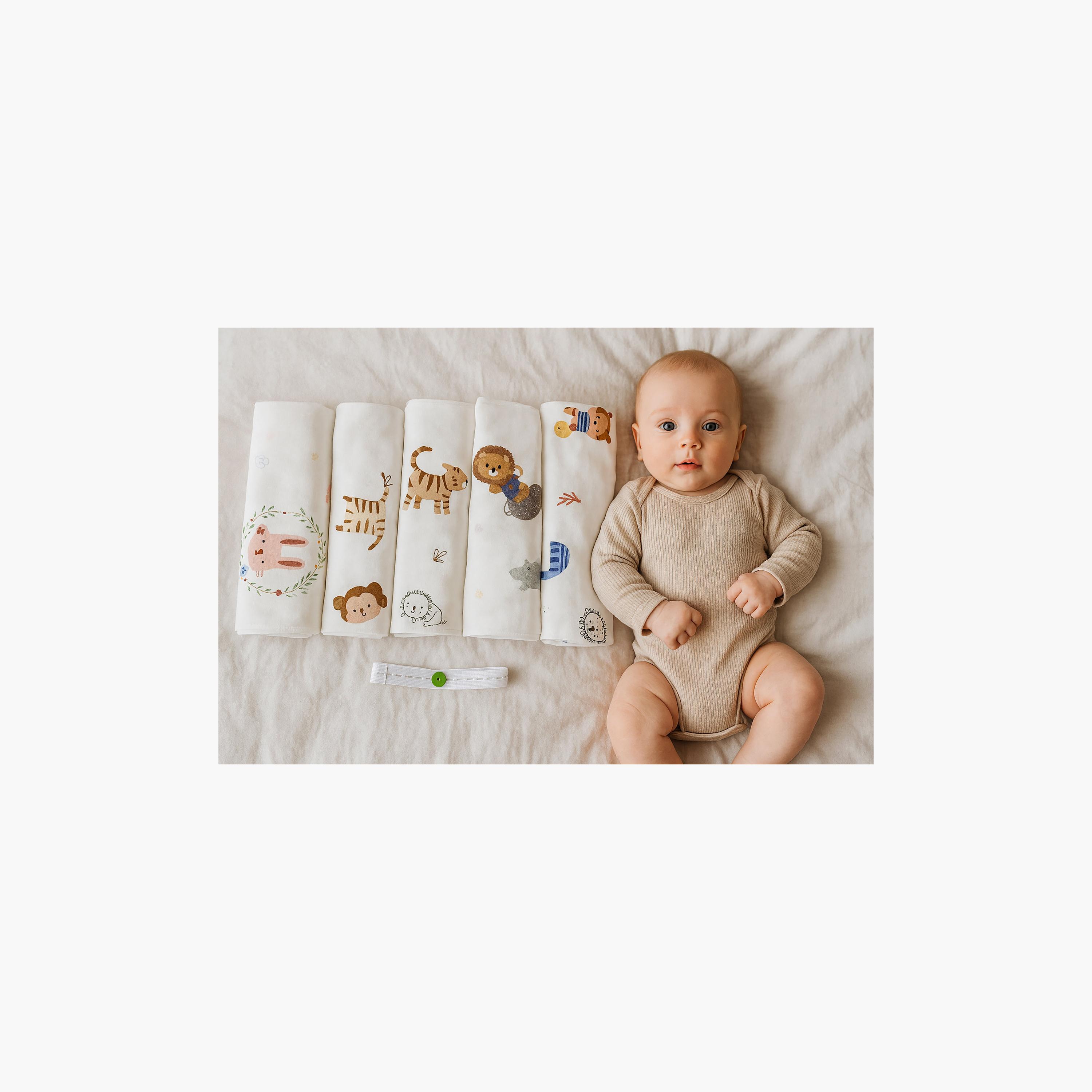 طقم حفاضات قماشية قطنية قابلة لإعادة الاستخدام (5 قطع) من كيندر فالي-baby-diapering-diapers-image-3