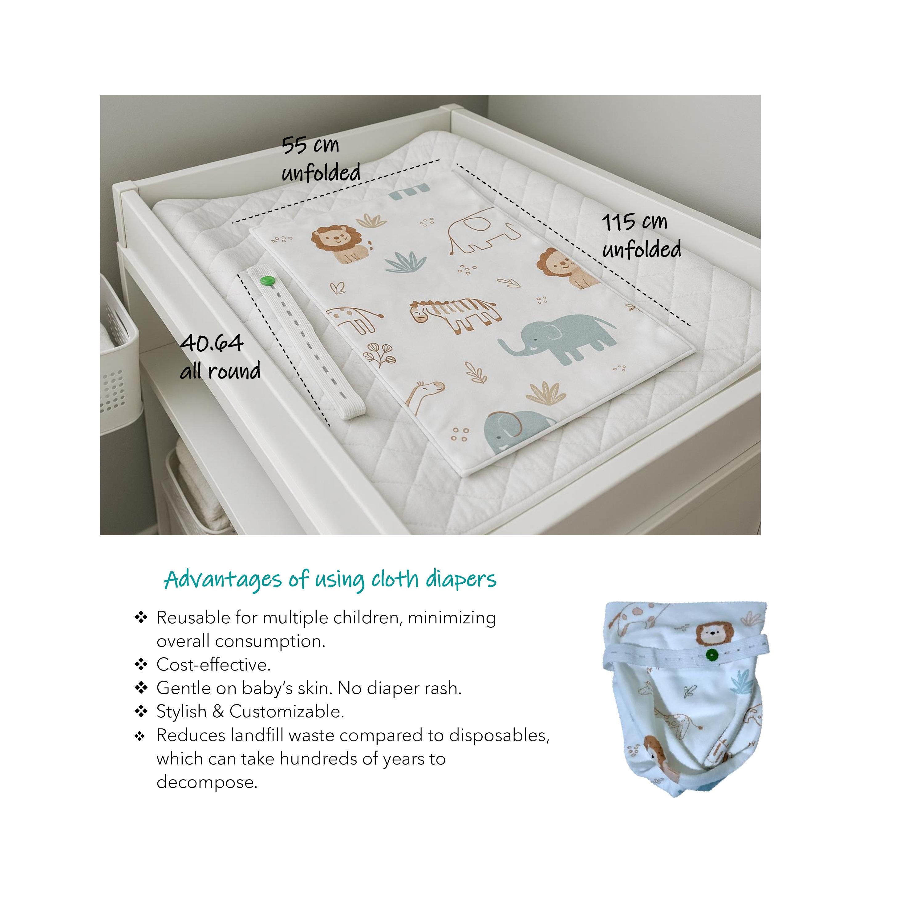 طقم حفاضات قماشية قطنية قابلة لإعادة الاستخدام (5 قطع) من كيندر فالي-baby-diapering-diapers-image-2