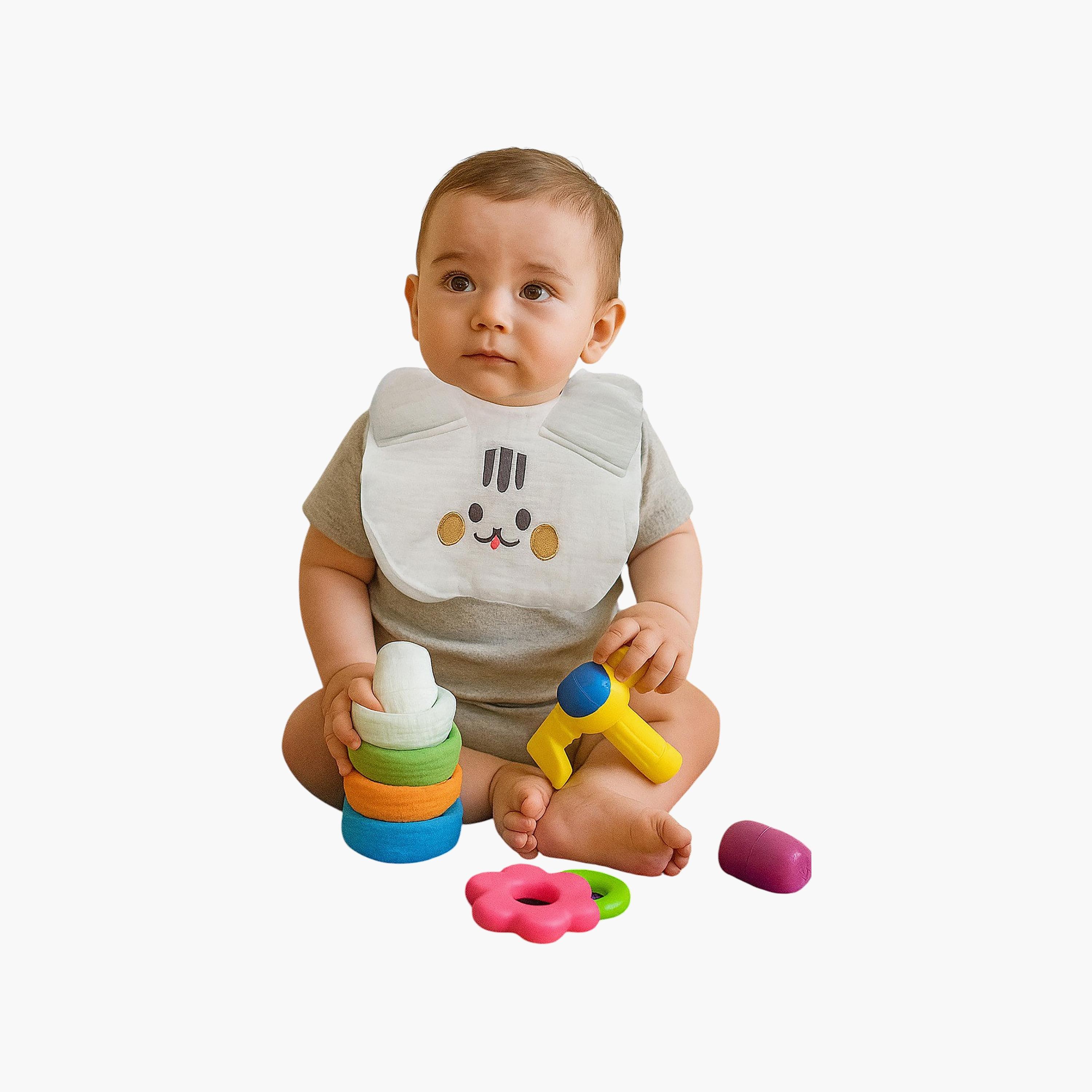 مريلة بأزرار بتصميم الأرنب من كيندر فالي-baby-feeding-bibs-image-4