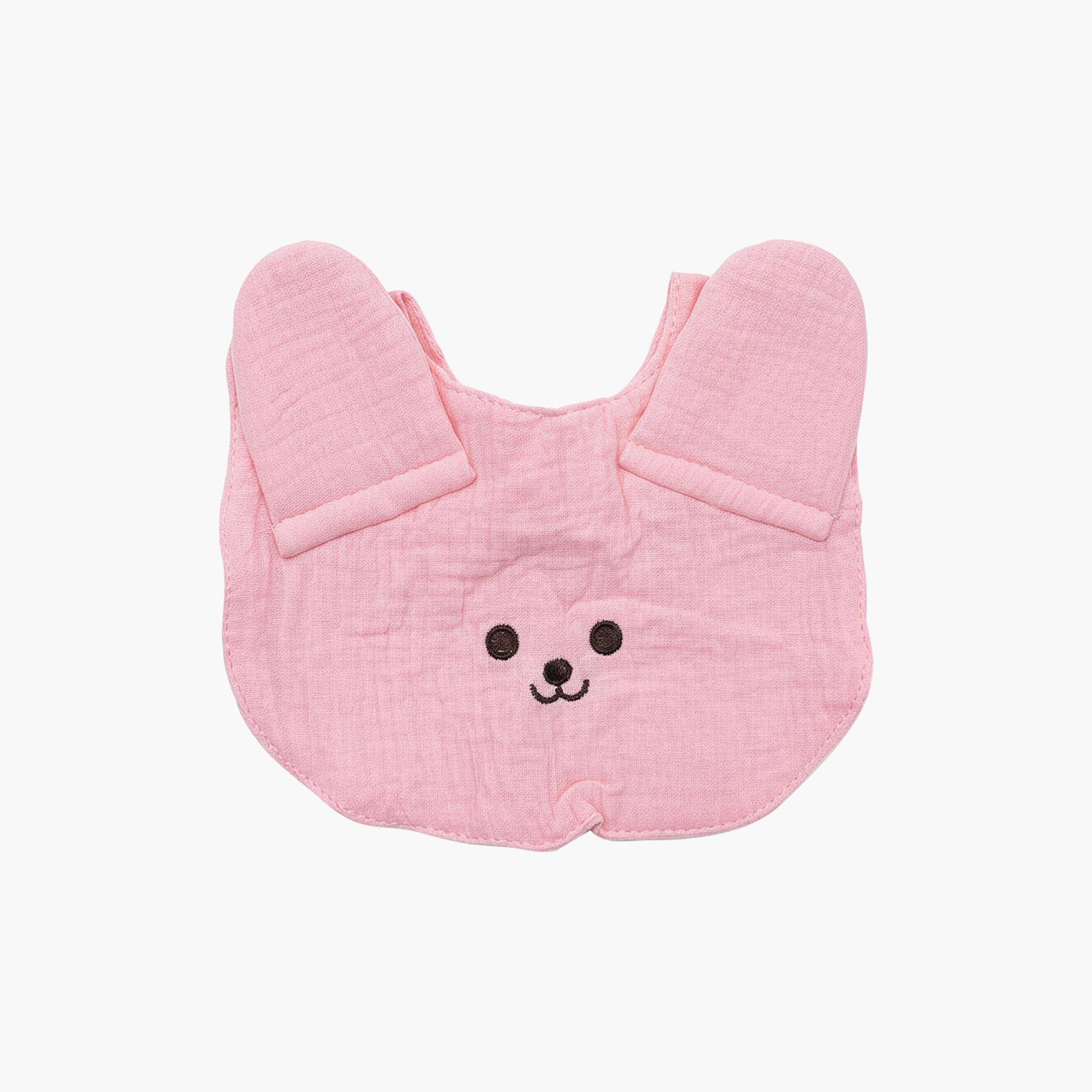 مريلة وردية بأزرار بتصميم الأرنب من كيندر فالي-baby-feeding-bibs-image-1