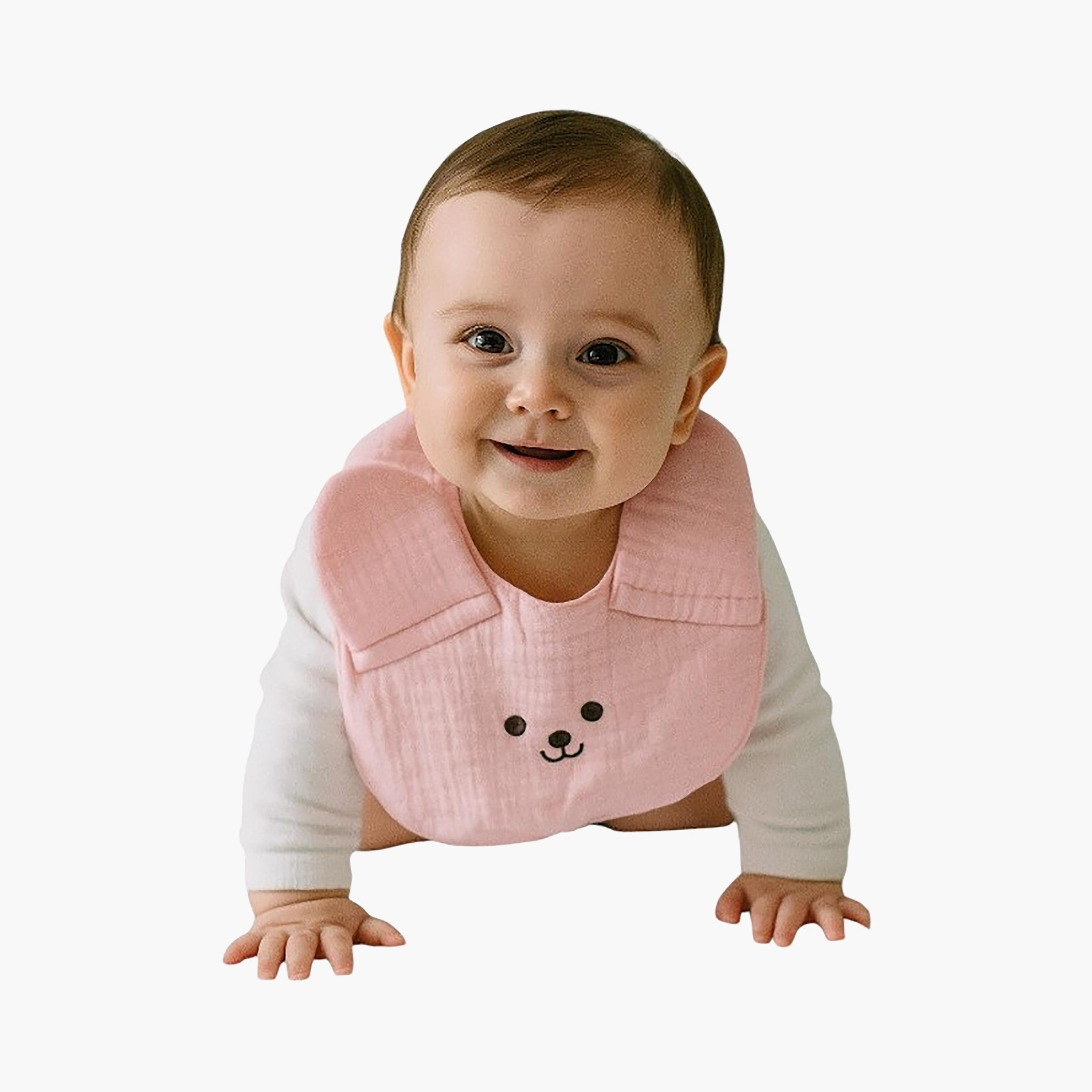 مريلة وردية بأزرار بتصميم الأرنب من كيندر فالي-baby-feeding-bibs-image-2