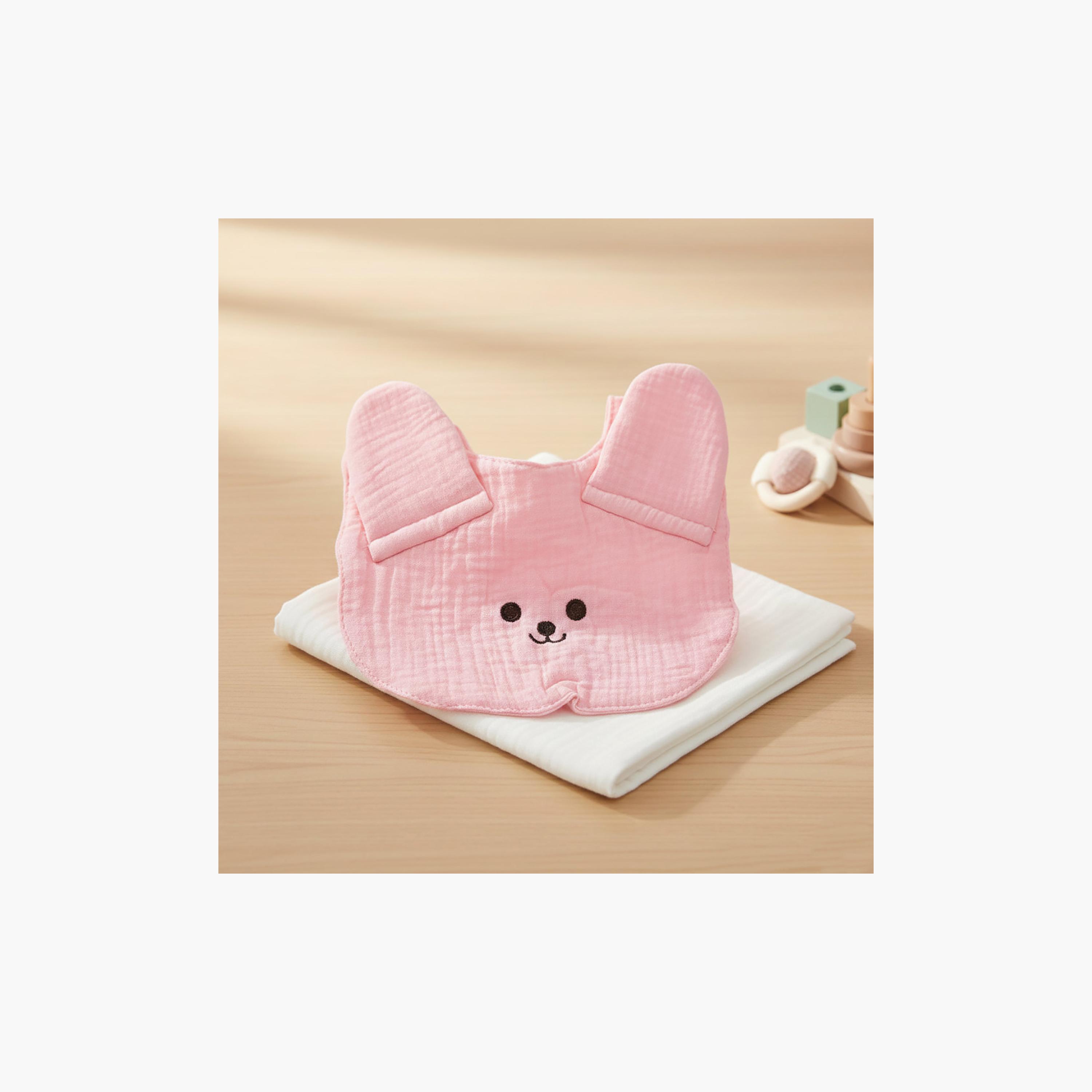 مريلة وردية بأزرار بتصميم الأرنب من كيندر فالي-baby-feeding-bibs-image-3