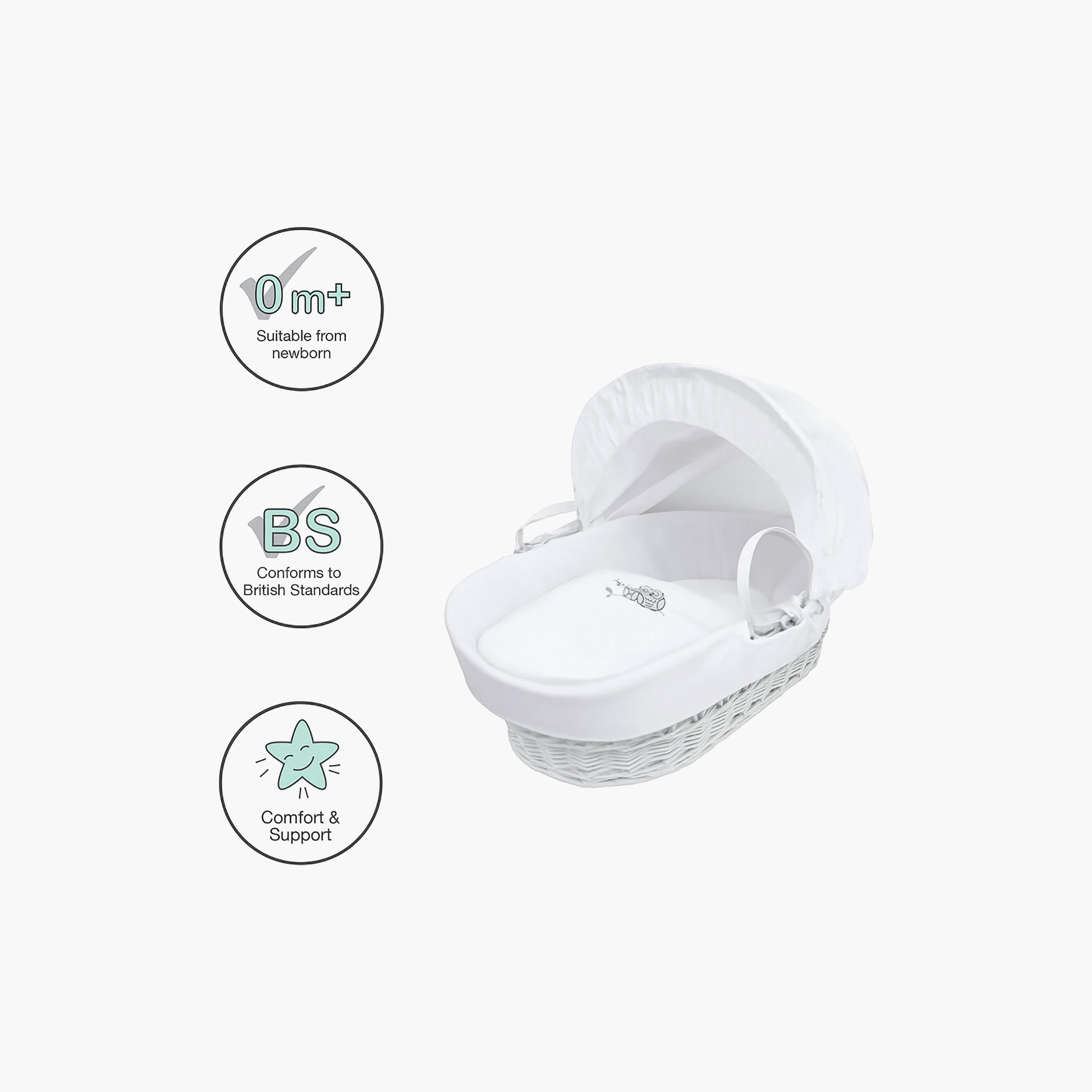 Kinder Valley Wicker Moses Basket - Sleepy Owl White-baby-nursery-furniture-mosesbaskets-image-3