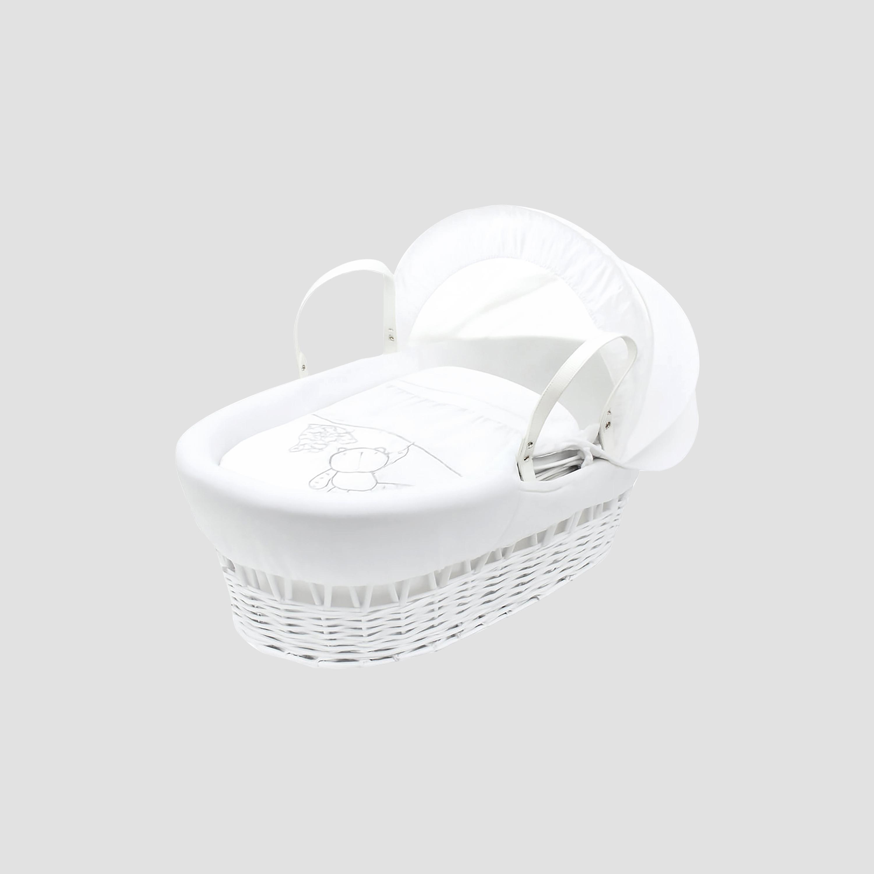 Kinder Valley Wicker Moses Basket - Teddy Wash White-baby-nursery-furniture-mosesbaskets-image-1
