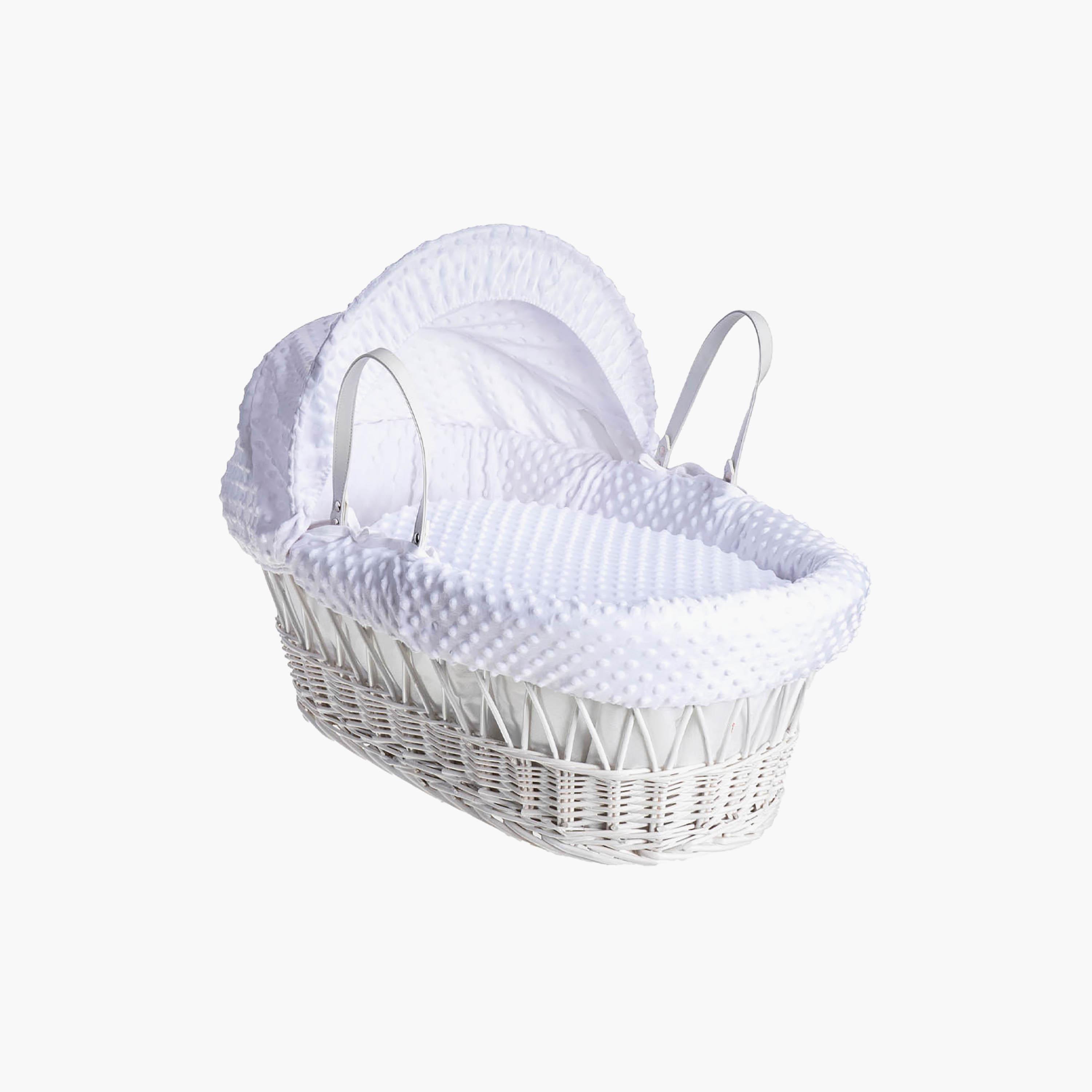 Kinder Valley Wicker Moses Basket - Dimple White-baby-nursery-furniture-mosesbaskets-image-1