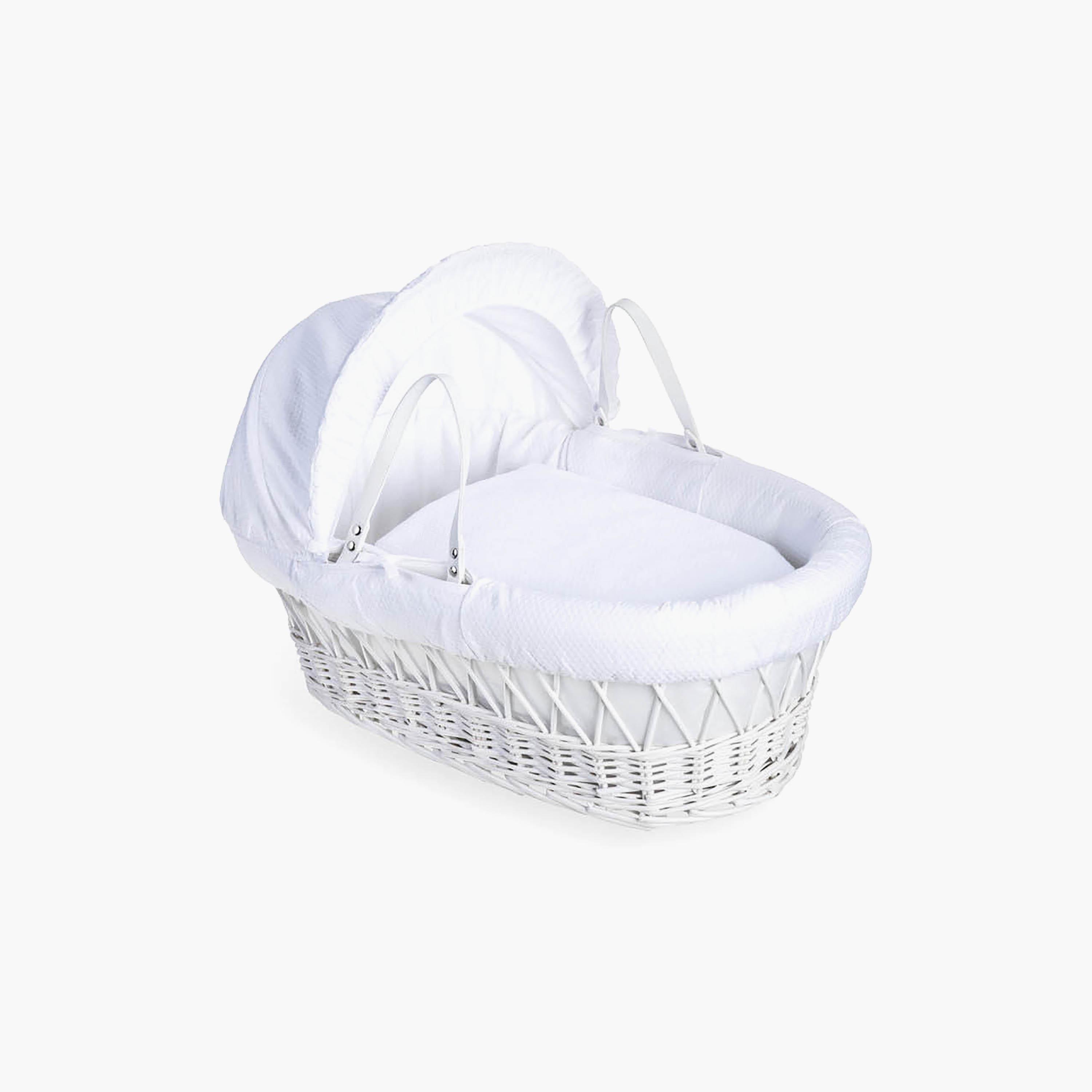 Kinder Valley Wicker Moses Basket - Dimple White-baby-nursery-furniture-mosesbaskets-image-2