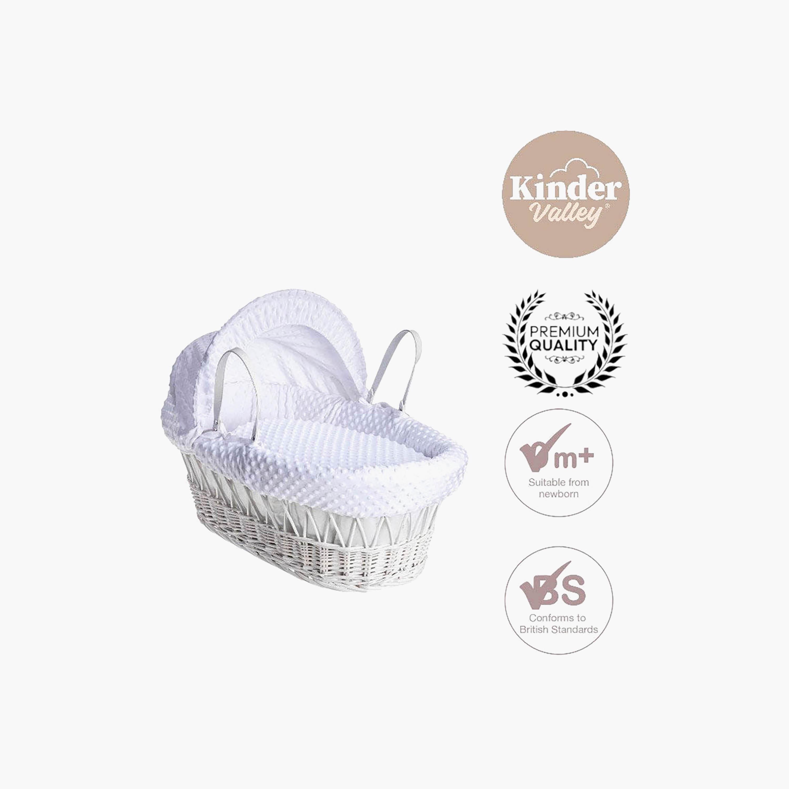 Kinder Valley Wicker Moses Basket - Dimple White-baby-nursery-furniture-mosesbaskets-image-5