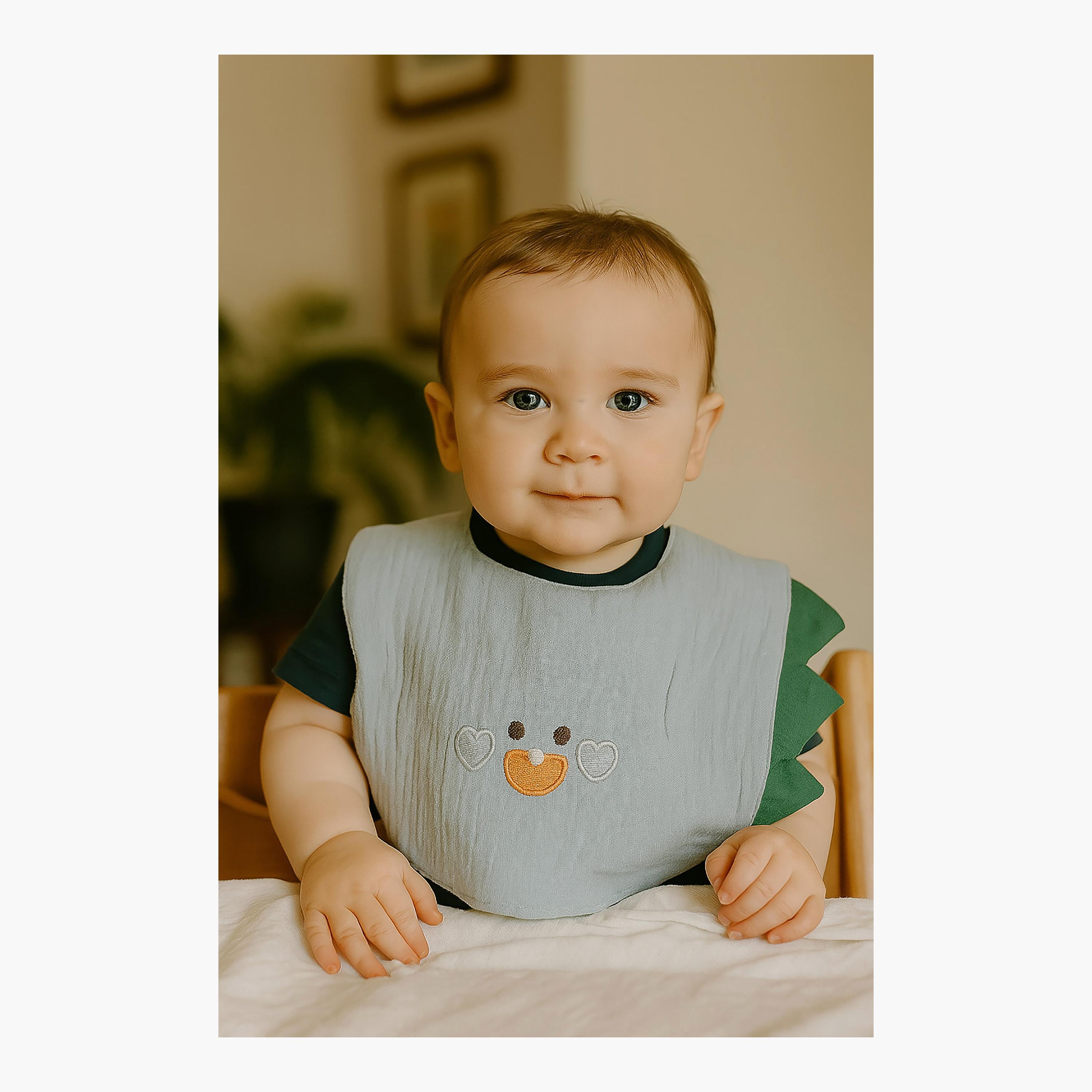 مريلة بأزرار بتصميم الديناصور الصغير من كيندر فالي-baby-feeding-bibs-image-2
