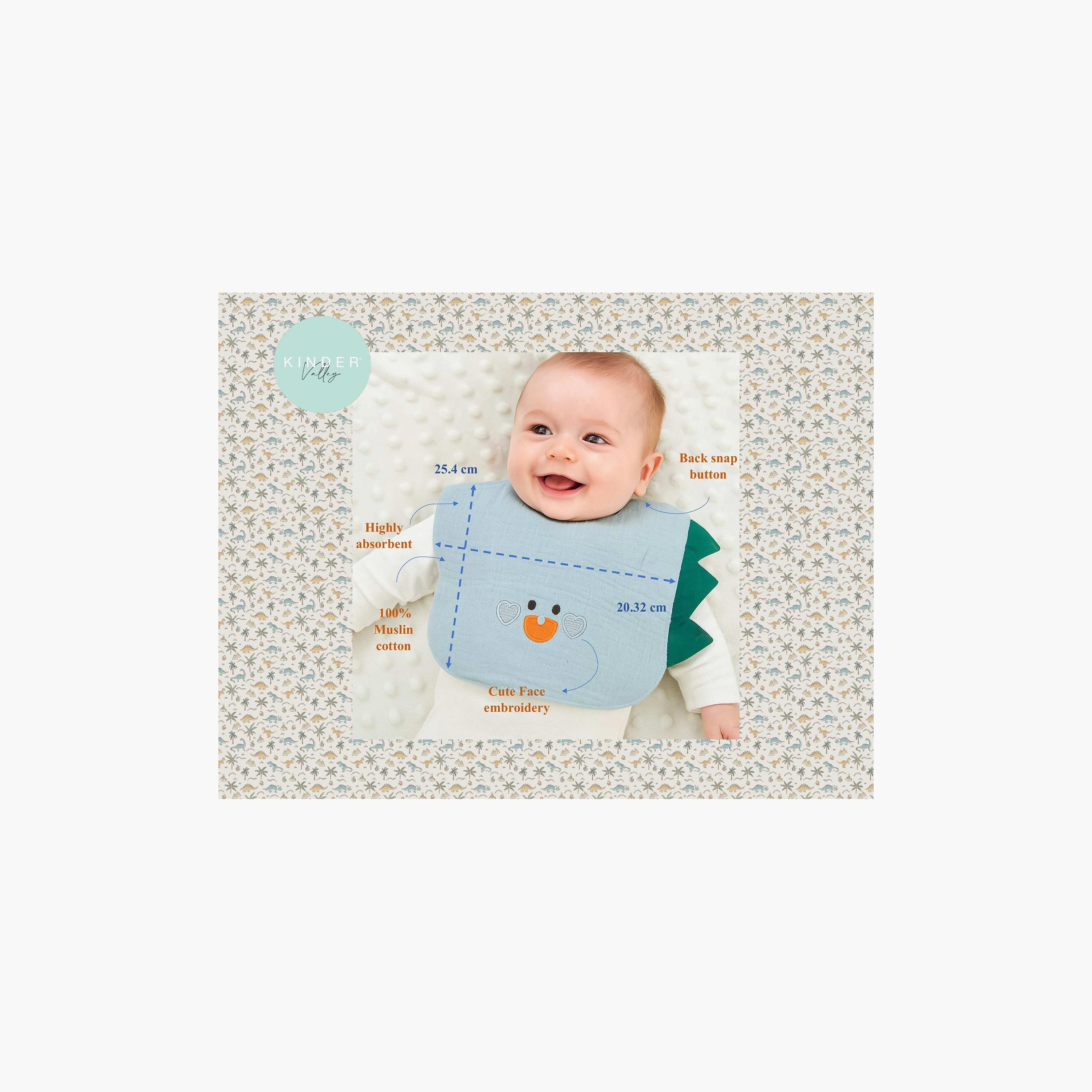 مريلة بأزرار بتصميم الديناصور الصغير من كيندر فالي-baby-feeding-bibs-image-5