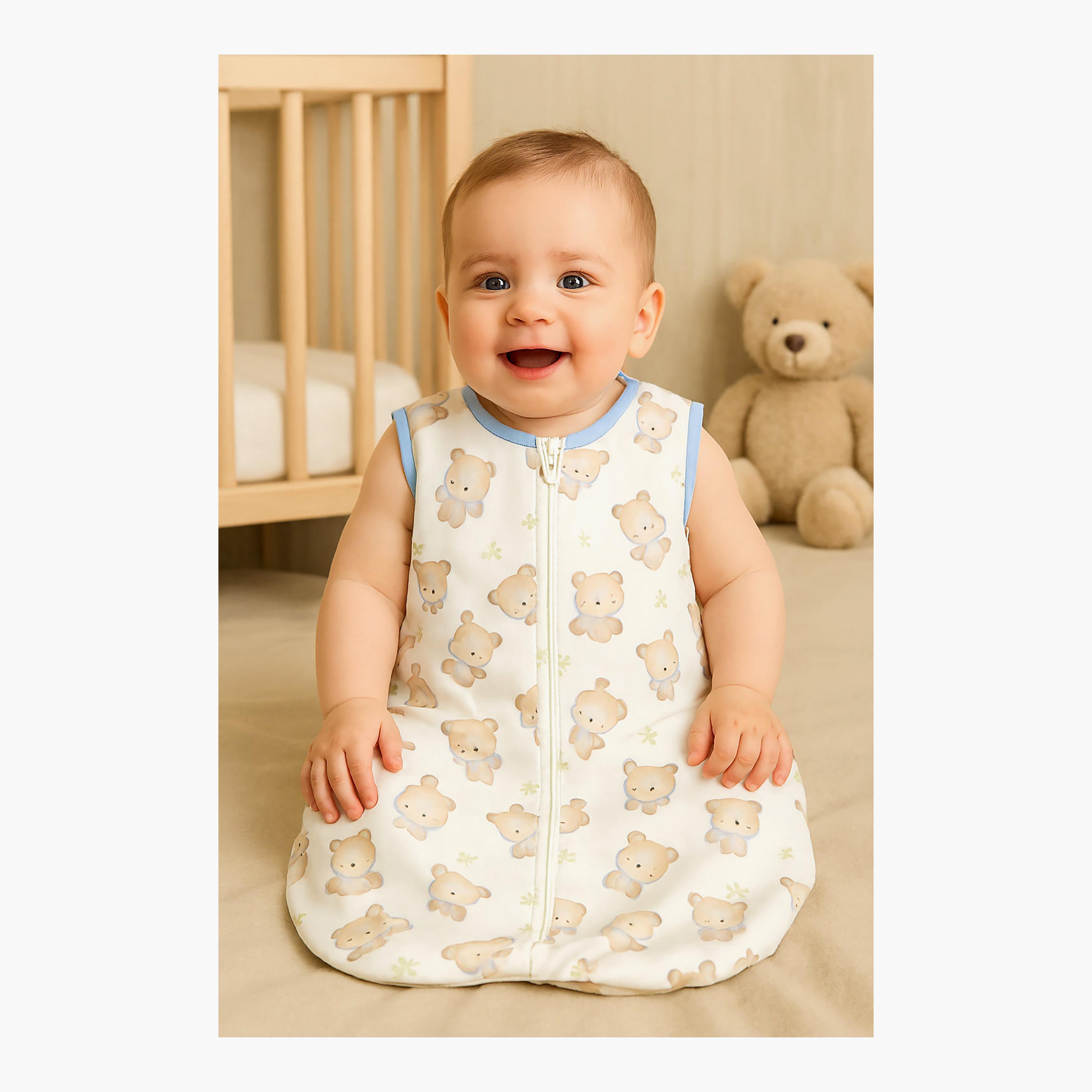 Kinder Valley Sleeveless Cotton Sleeping Bag - Teddy - L-baby-nursery-blanketsandswaddles-swaddlesandsleepingbags-image-3