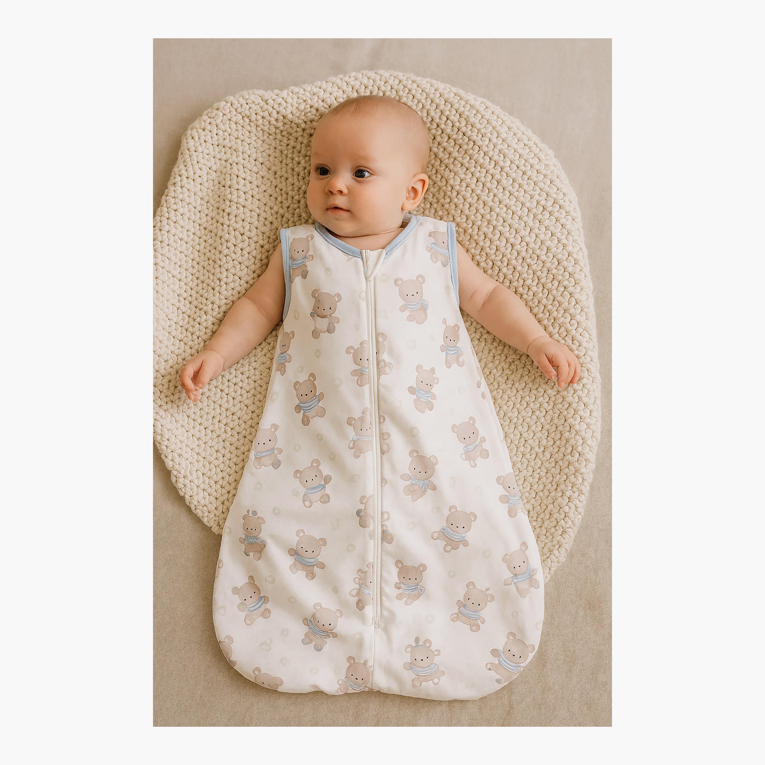Kinder Valley Sleeveless Cotton Sleeping Bag - Teddy - L-baby-nursery-blanketsandswaddles-swaddlesandsleepingbags-image-7