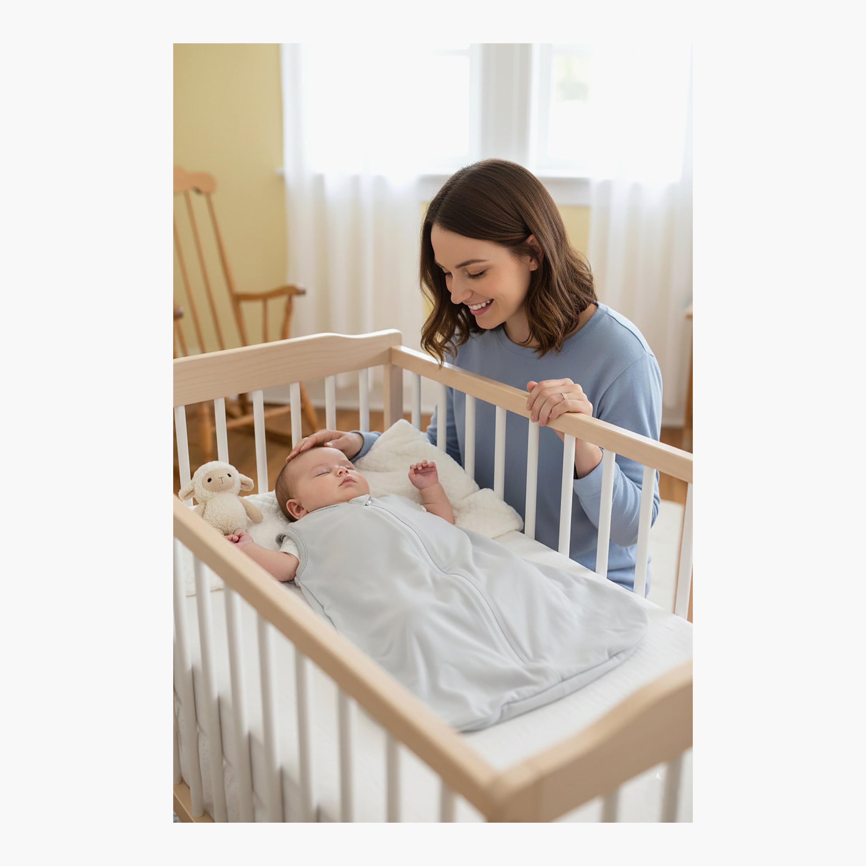 كيس نوم قطني بدون أكمام - رمادي - مقاس S من كيندر فالي-baby-nursery-blanketsandswaddles-swaddlesandsleepingbags-image-10