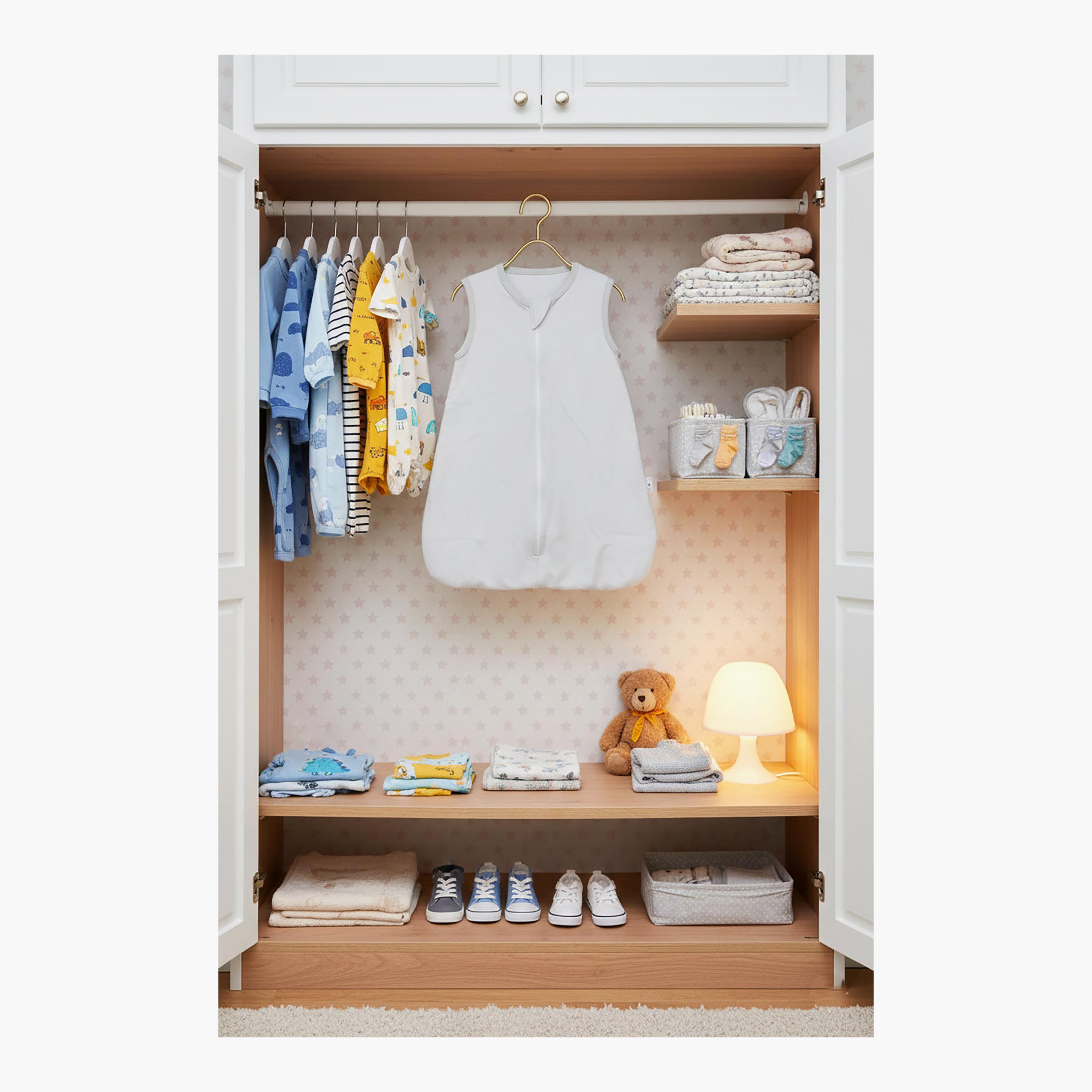 كيس نوم قطني بدون أكمام - رمادي - مقاس S من كيندر فالي-baby-nursery-blanketsandswaddles-swaddlesandsleepingbags-image-2
