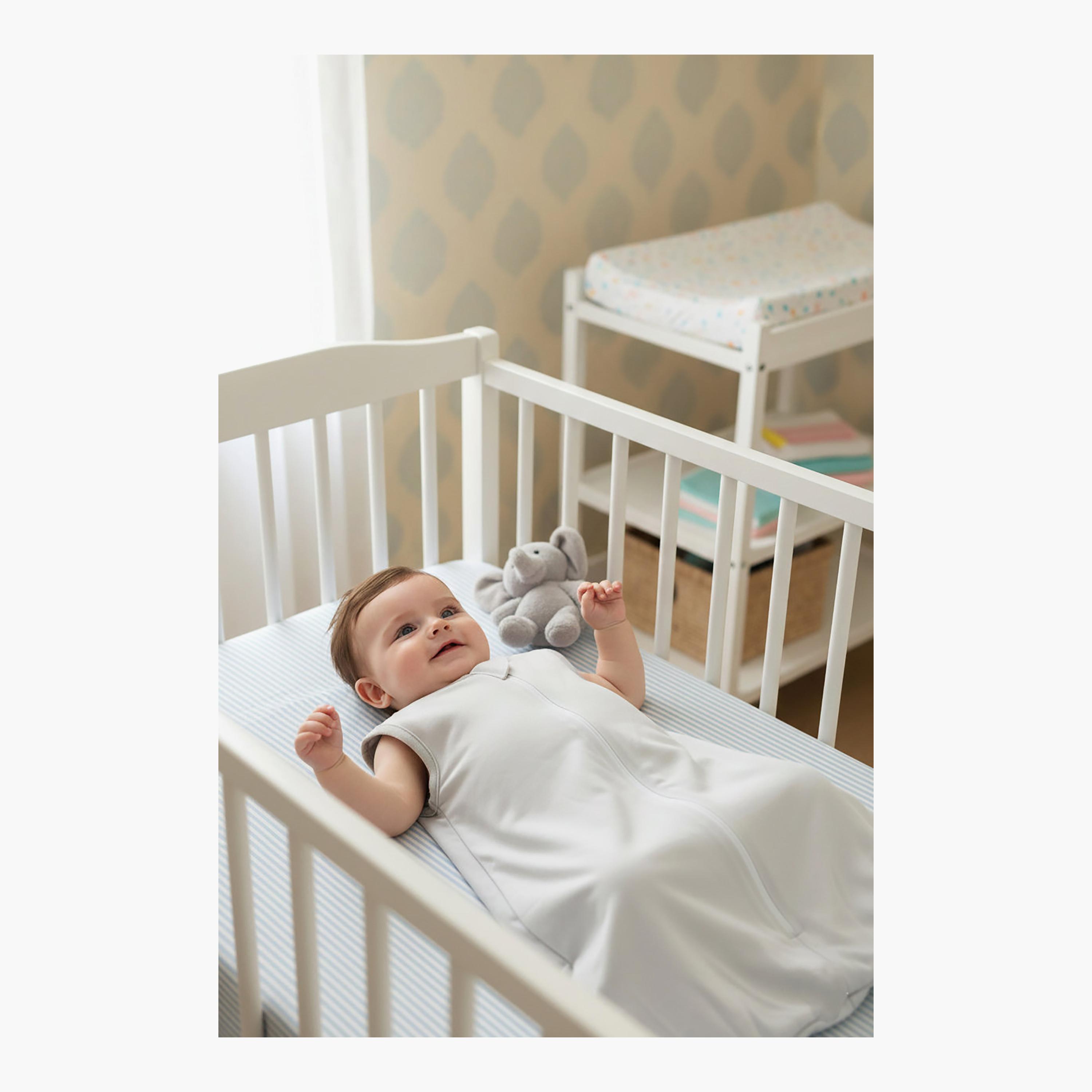 كيس نوم قطني بدون أكمام - رمادي - مقاس S من كيندر فالي-baby-nursery-blanketsandswaddles-swaddlesandsleepingbags-image-5