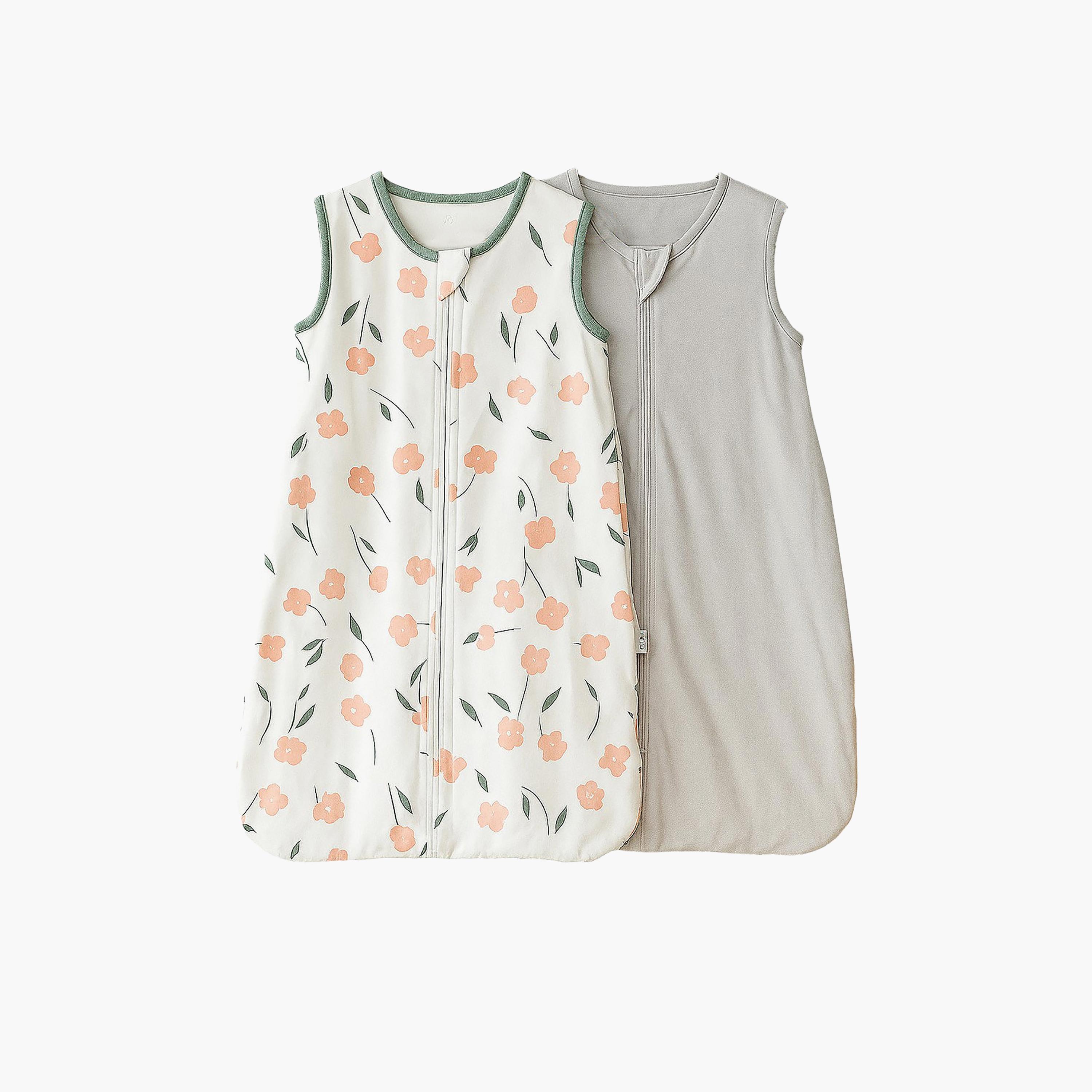 Kinder Valley 2-Piece Sleeveless Cotton Sleeping Bag - Flora & Grey - M-baby-nursery-blanketsandswaddles-swaddlesandsleepingbags-image-1