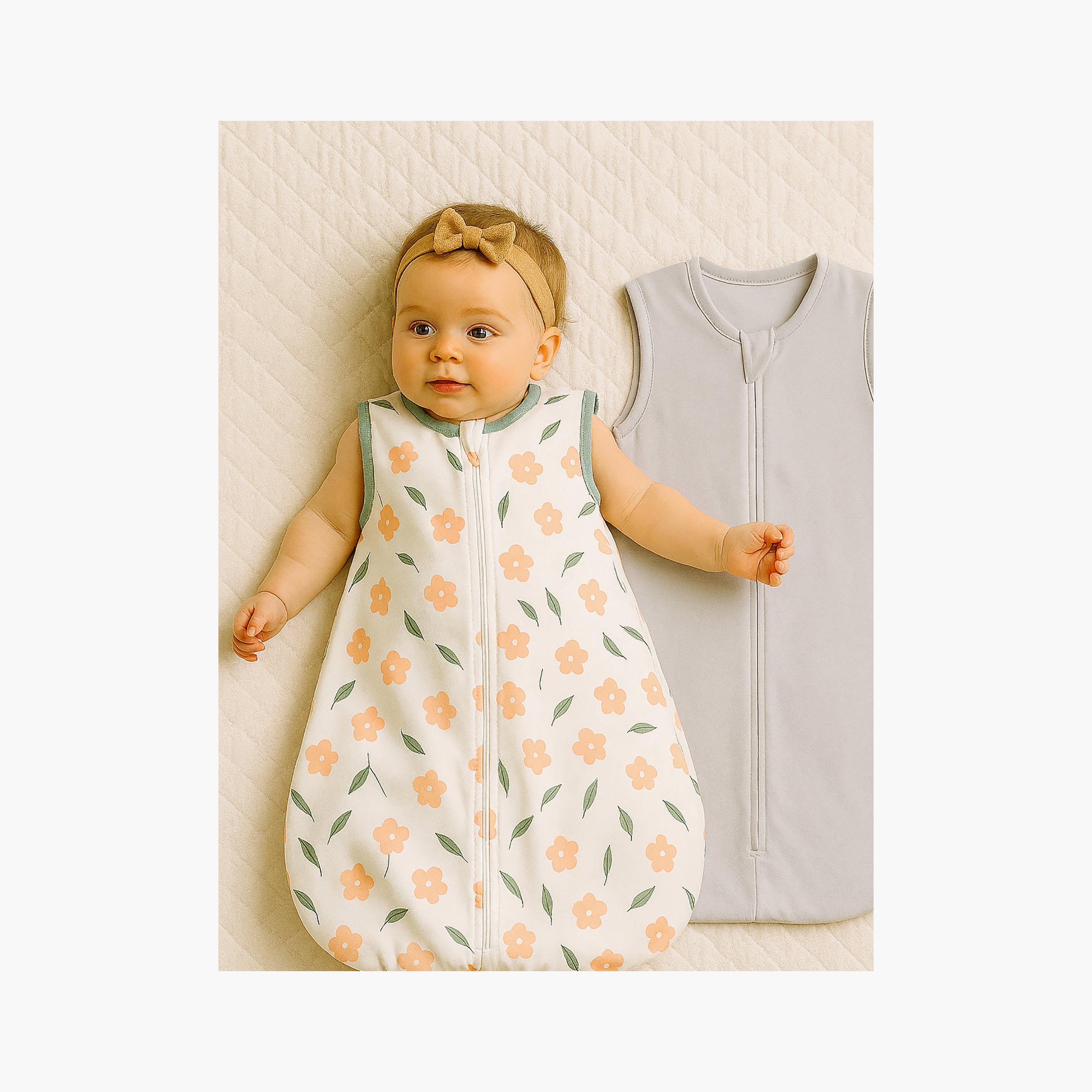 Kinder Valley 2-Piece Sleeveless Cotton Sleeping Bag - Flora & Grey - M-baby-nursery-blanketsandswaddles-swaddlesandsleepingbags-image-5