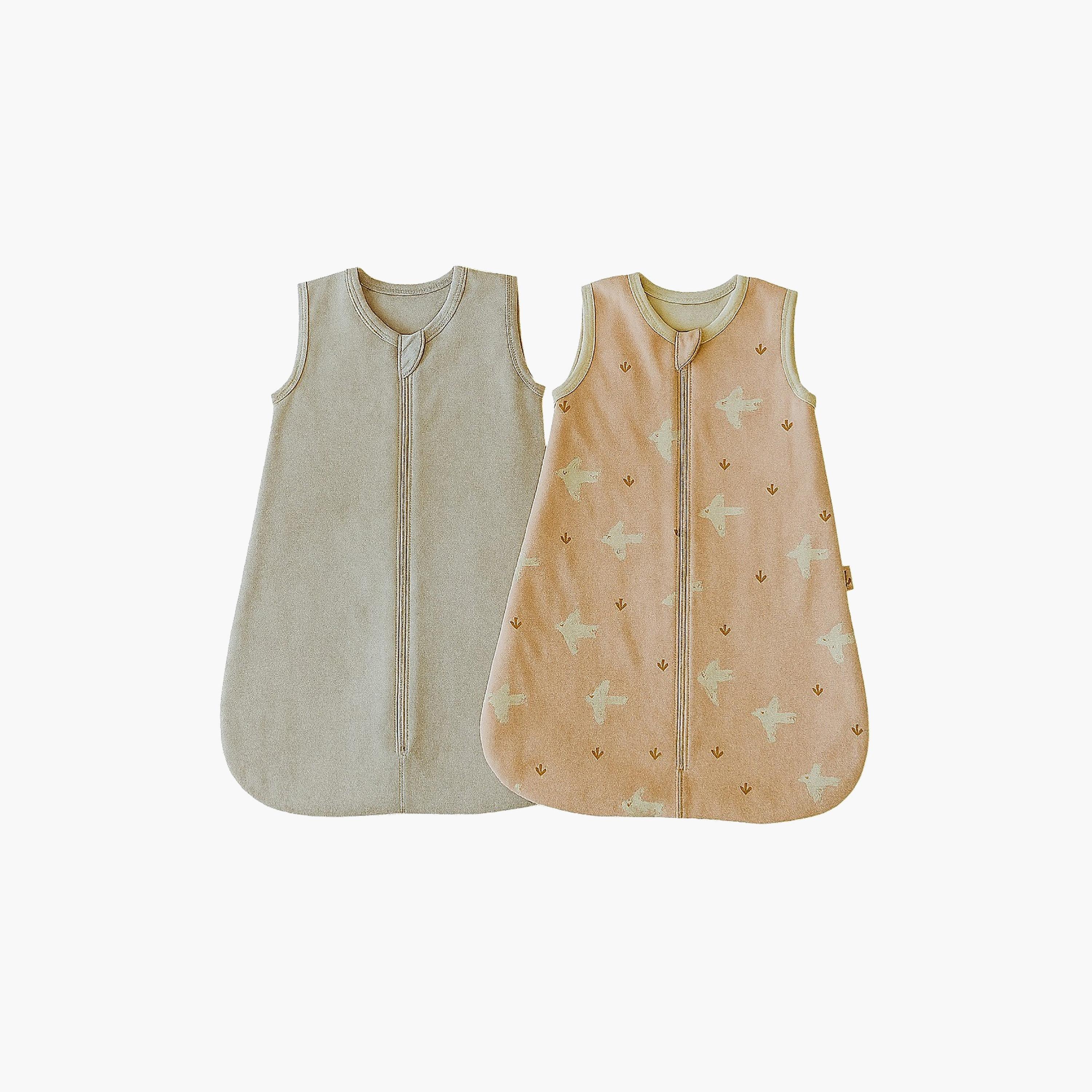 Kinder Valley 2-Piece Sleeveless Cotton Sleeping Bag - Starling Dream & Grey - L-baby-nursery-blanketsandswaddles-swaddlesandsleepingbags-image-1