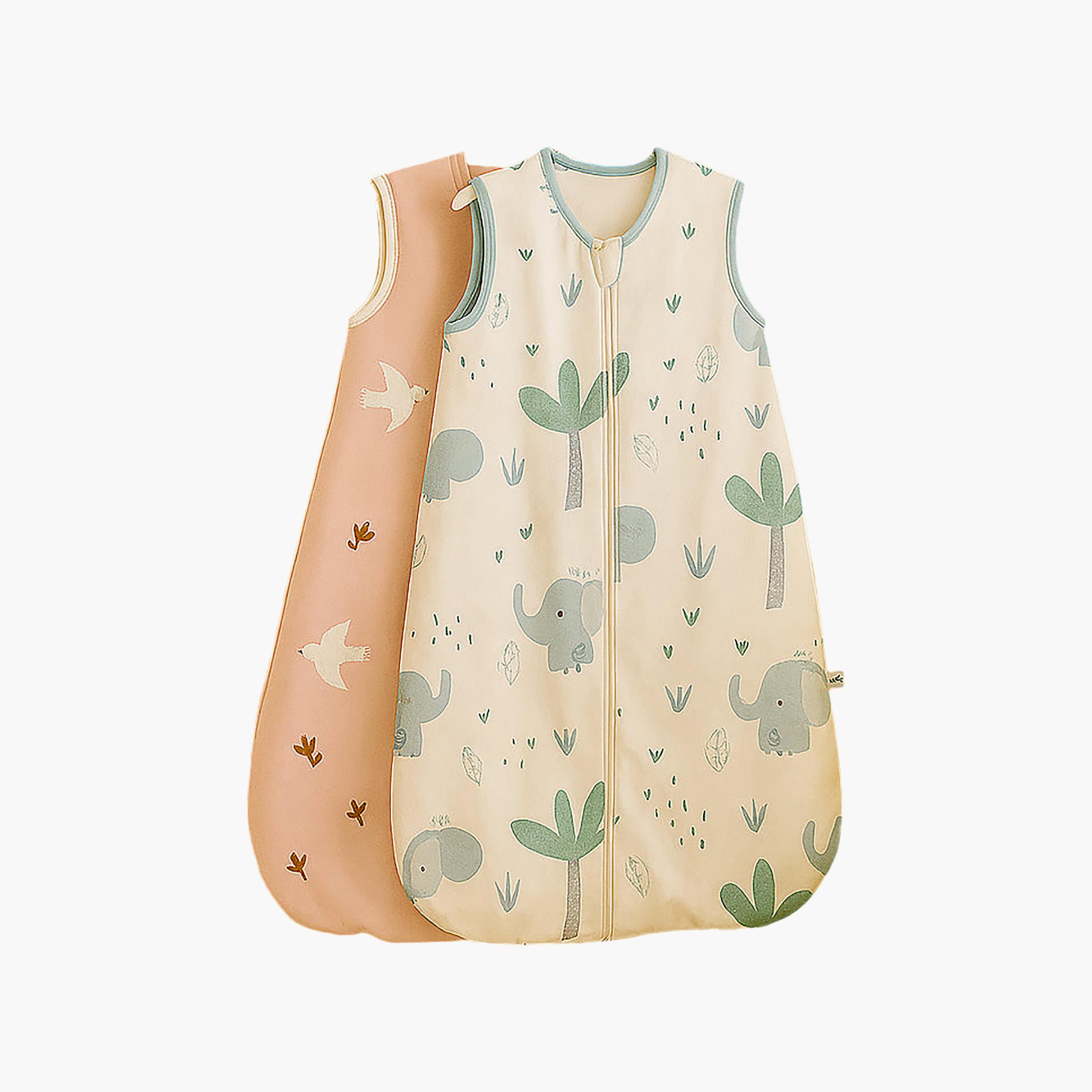 Kinder Valley 2-Piece Sleeveless Cotton Sleeping Bag - Starling Dream & Little Ellie - M-baby-nursery-blanketsandswaddles-swaddlesandsleepingbags-image-1