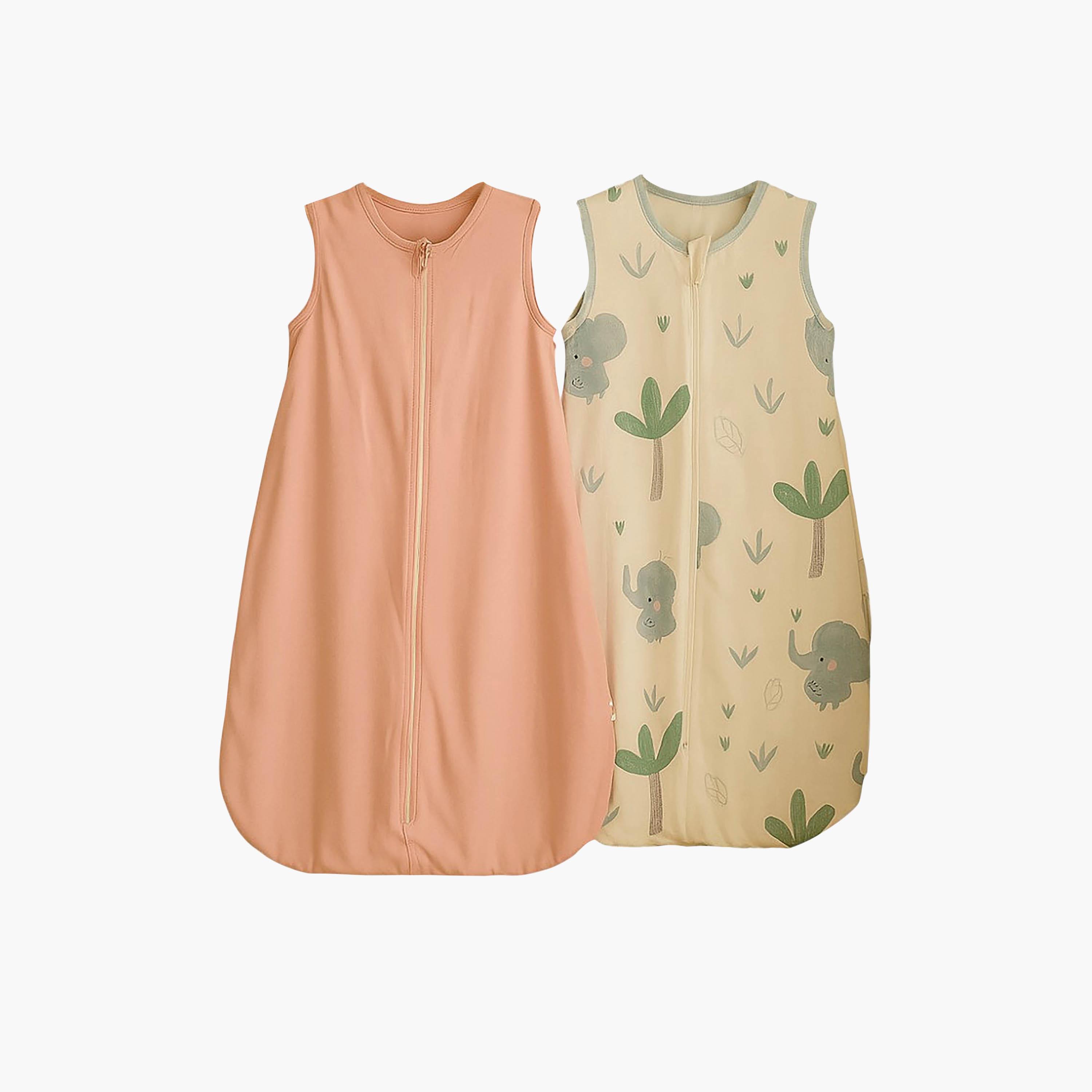 Kinder Valley 2-Piece Sleeveless Cotton Sleeping Bag - Pink & Little Ellie - S-baby-nursery-blanketsandswaddles-swaddlesandsleepingbags-image-1