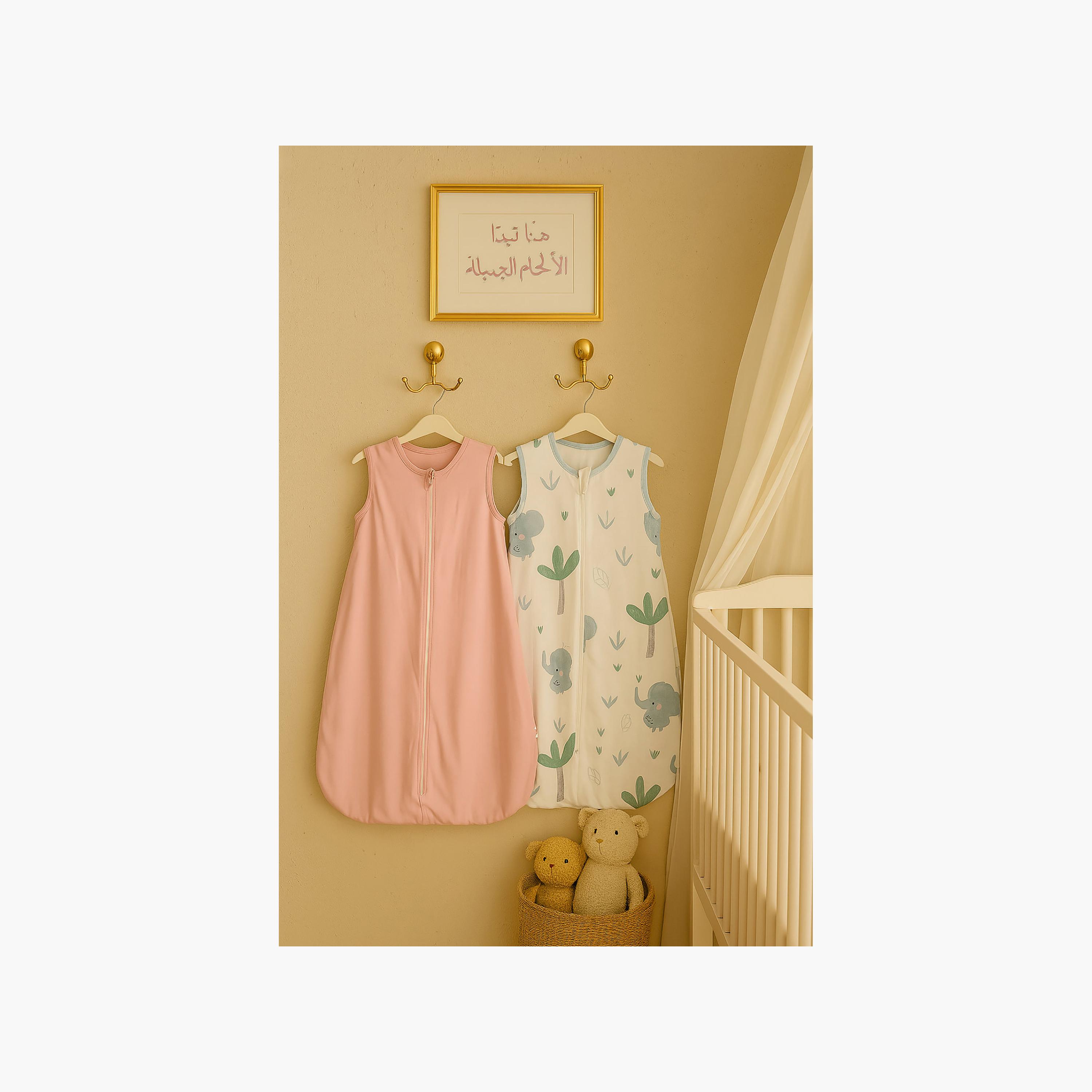 Kinder Valley 2-Piece Sleeveless Cotton Sleeping Bag - Pink & Little Ellie - S-baby-nursery-blanketsandswaddles-swaddlesandsleepingbags-image-2