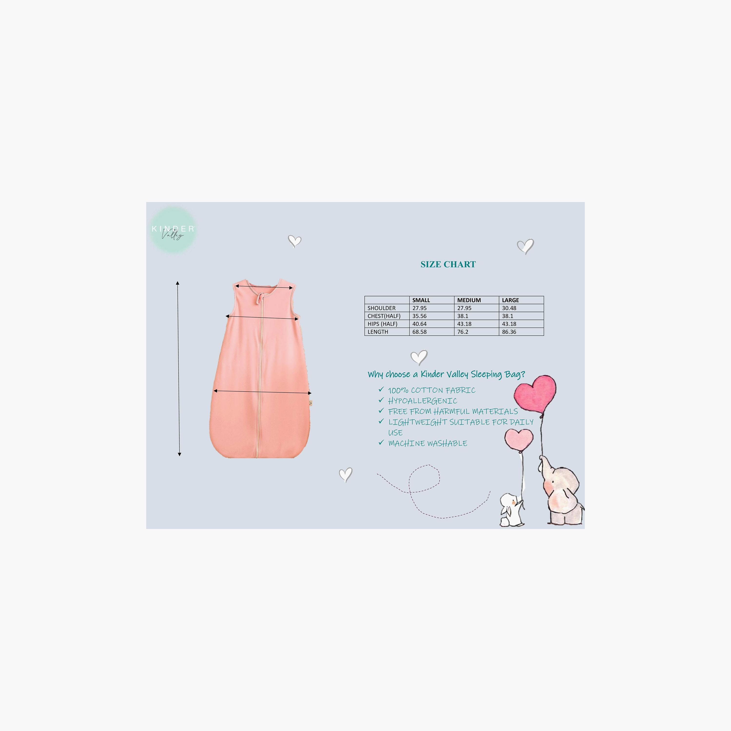 Kinder Valley 2-Piece Sleeveless Cotton Sleeping Bag - Pink & Little Ellie - S-baby-nursery-blanketsandswaddles-swaddlesandsleepingbags-image-7