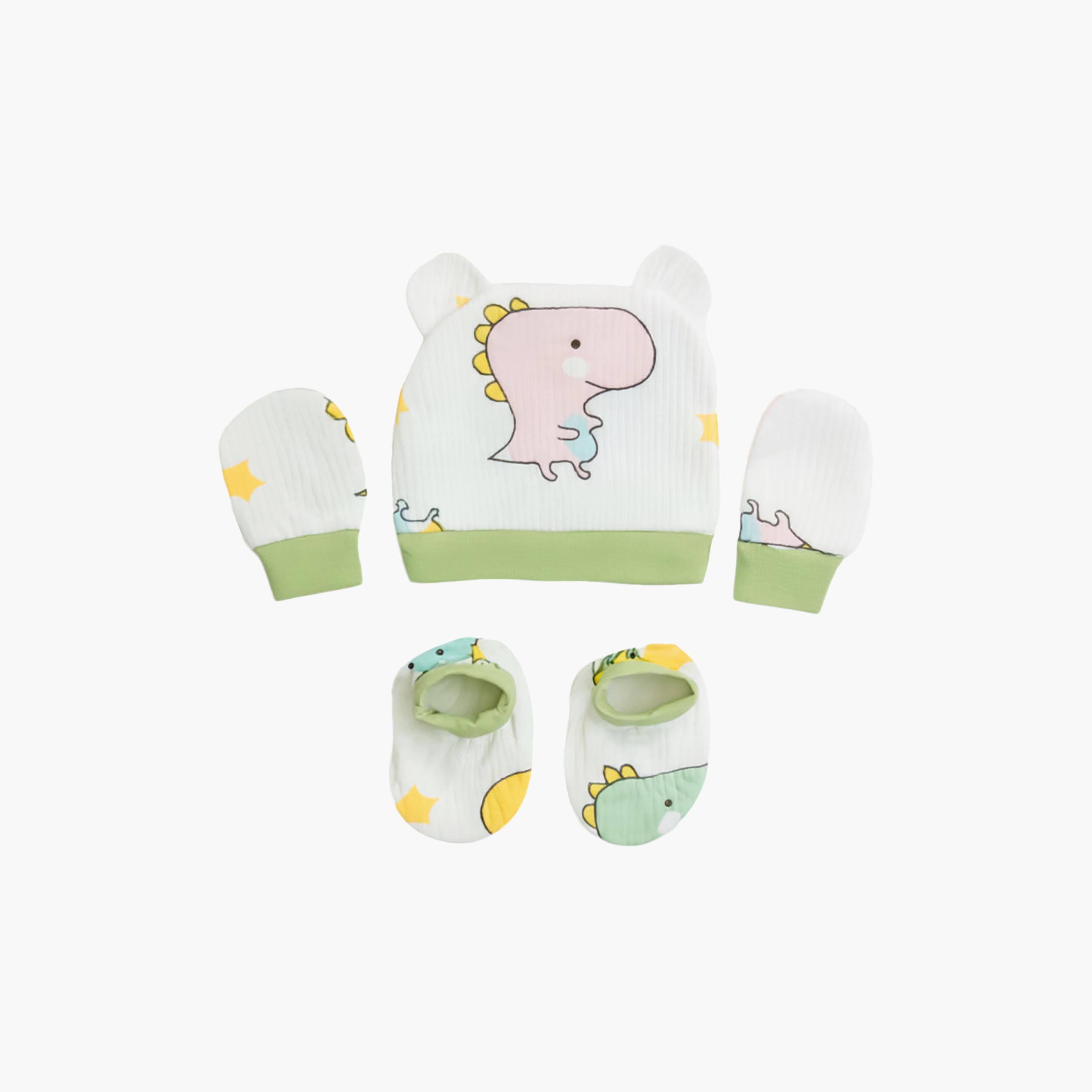 طقم مواليد جدد (5 قطع) - أخضر من كيندر فالي-baby-boys-accessories-mittens-image-1