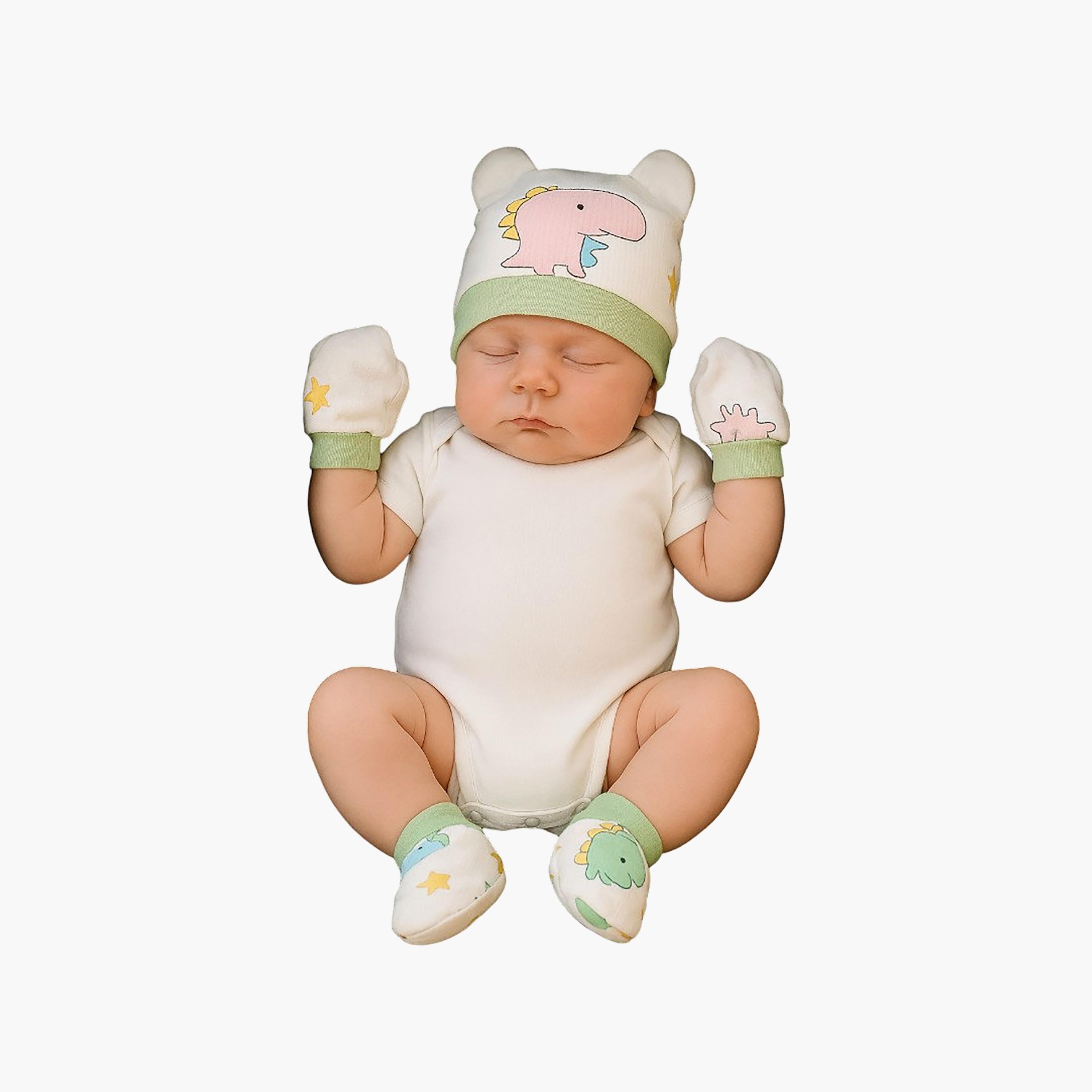 طقم مواليد جدد (5 قطع) - أخضر من كيندر فالي-baby-boys-accessories-mittens-image-2
