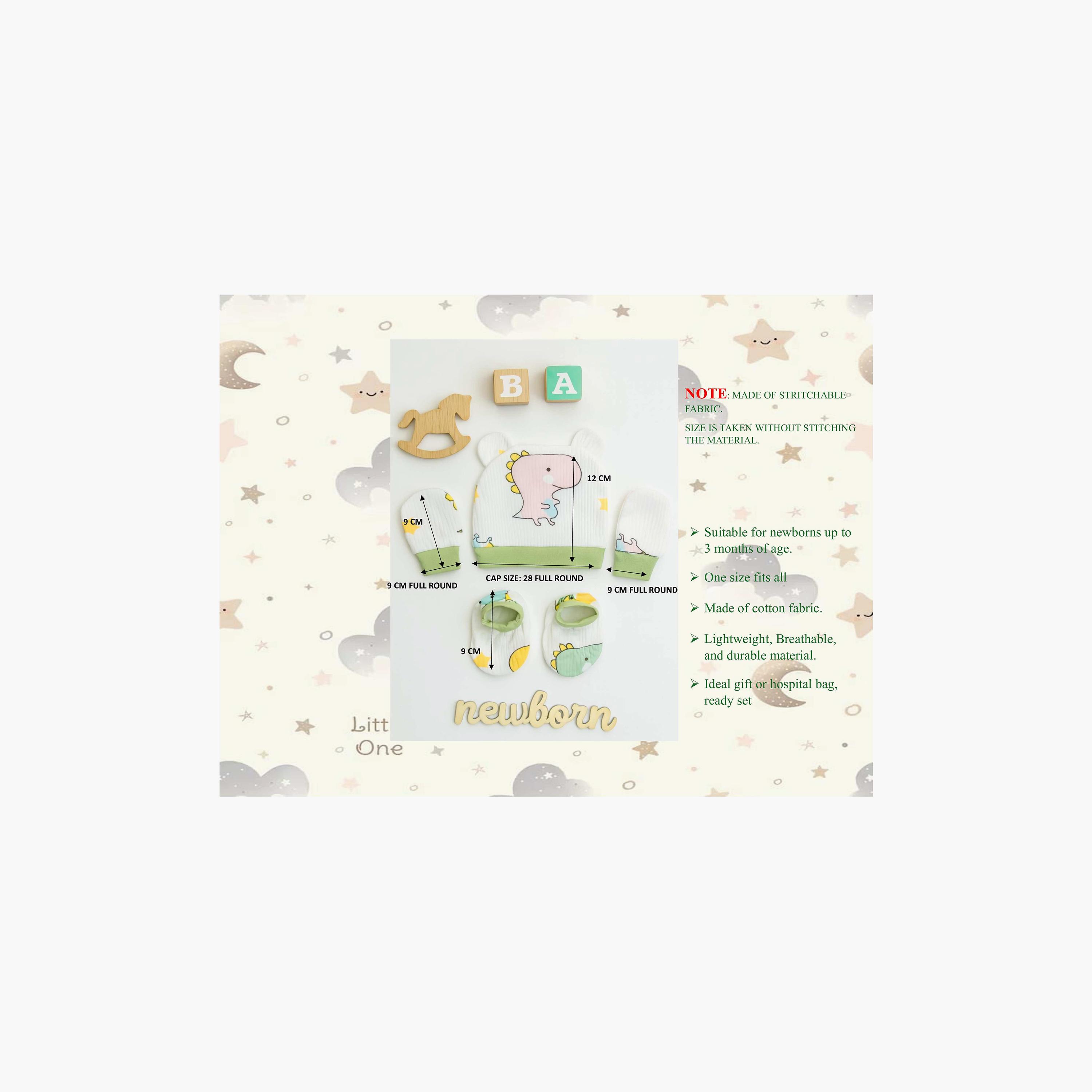 طقم مواليد جدد (5 قطع) - أخضر من كيندر فالي-baby-boys-accessories-mittens-image-4