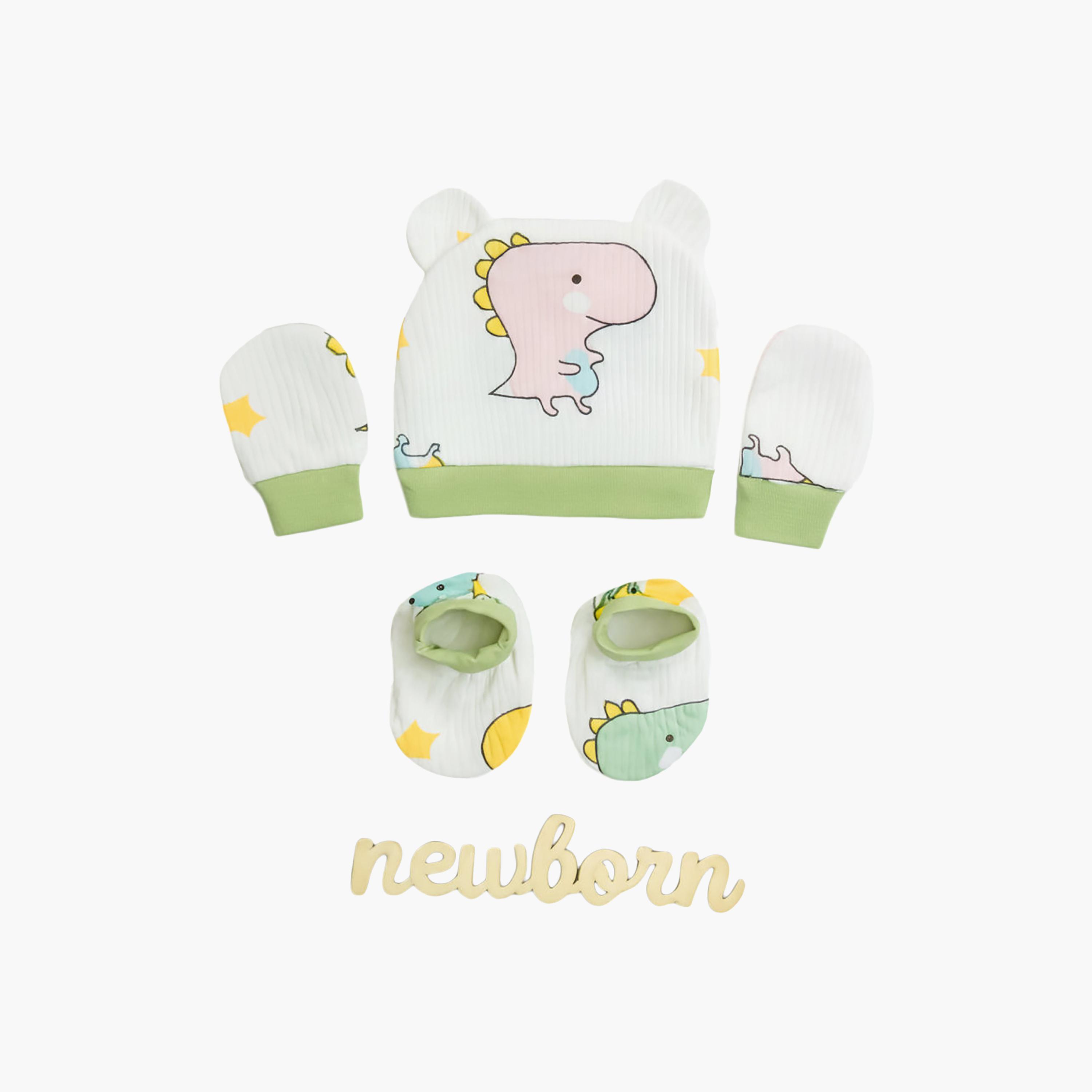 طقم مواليد جدد (5 قطع) - أخضر من كيندر فالي-baby-boys-accessories-mittens-image-5