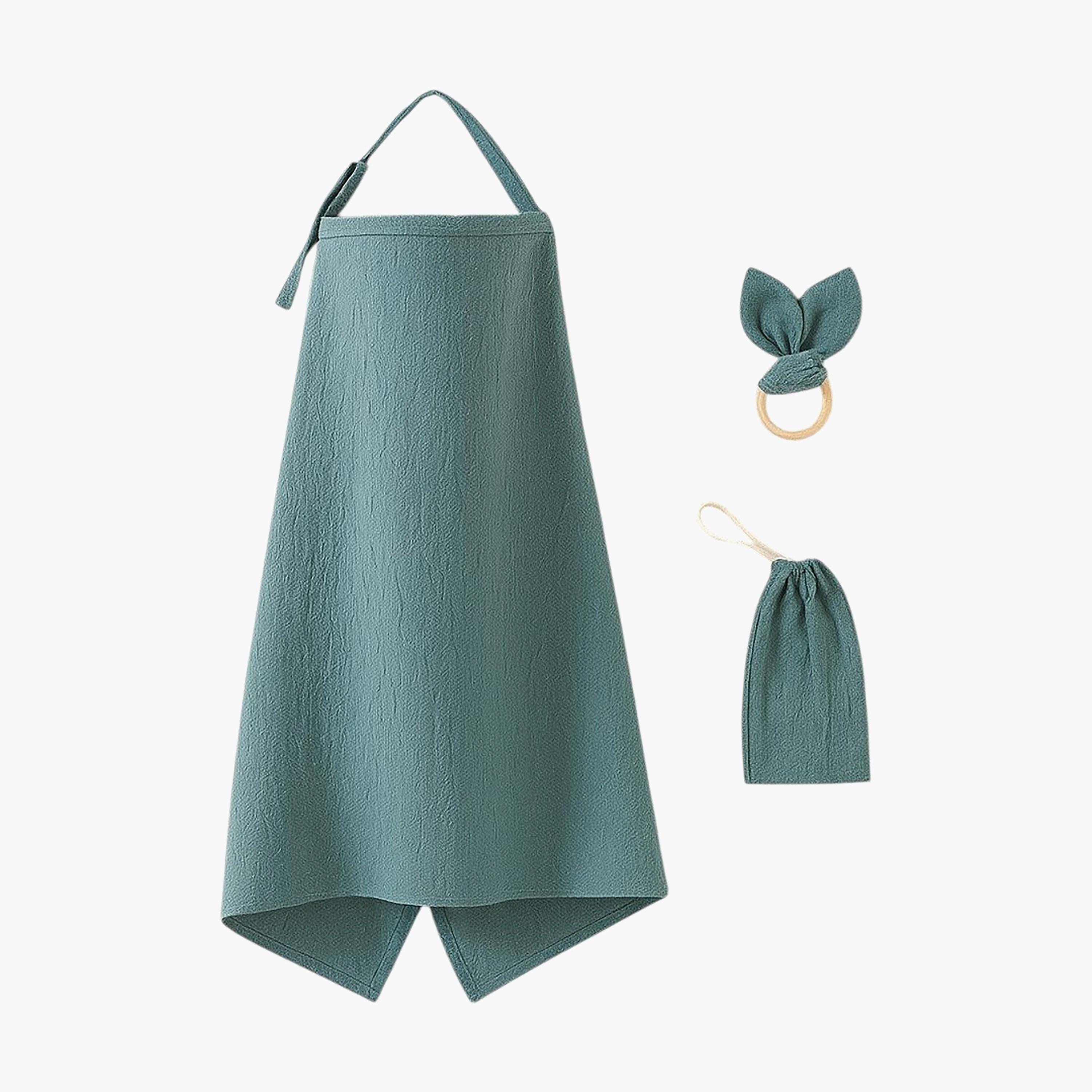 Kinder Valley Aura Breastfeeding Cover with Pouch & Rabbit Eat Cloth Teether-baby-feeding-breastfeedingandcare-image-1