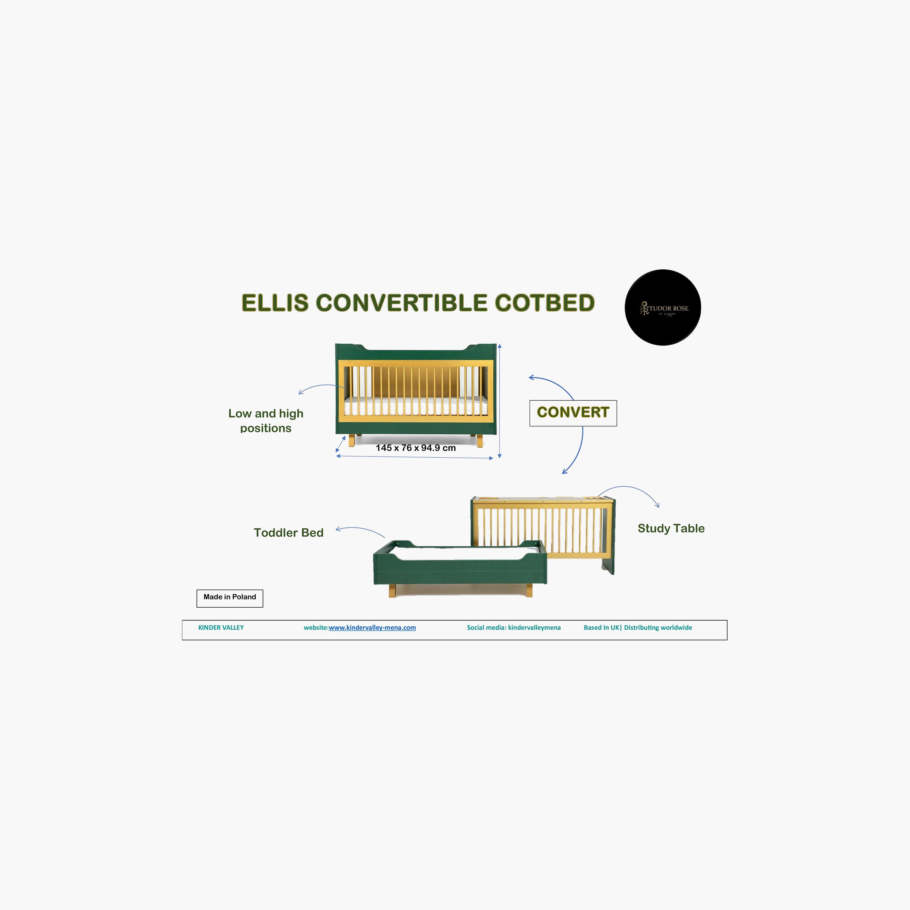 Kinder Valley Tudor Rose Ellis Premium Cotbed-baby-nursery-furniture-cribsandbeds-babycribs-image-5