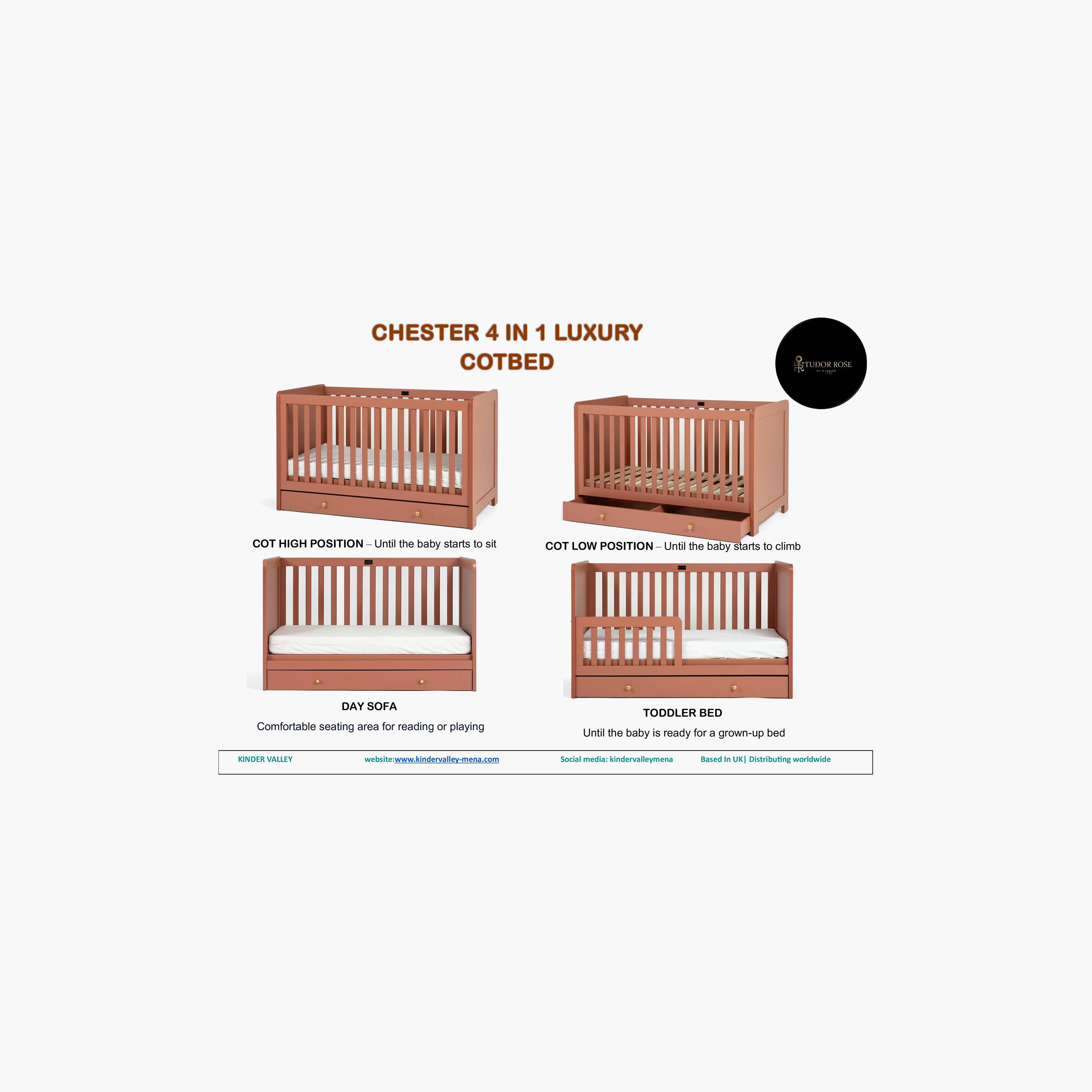Kinder Valley Tudor Rose Chester 4-In-1 Cotbed-baby-nursery-furniture-cribsandbeds-babycribs-image-6