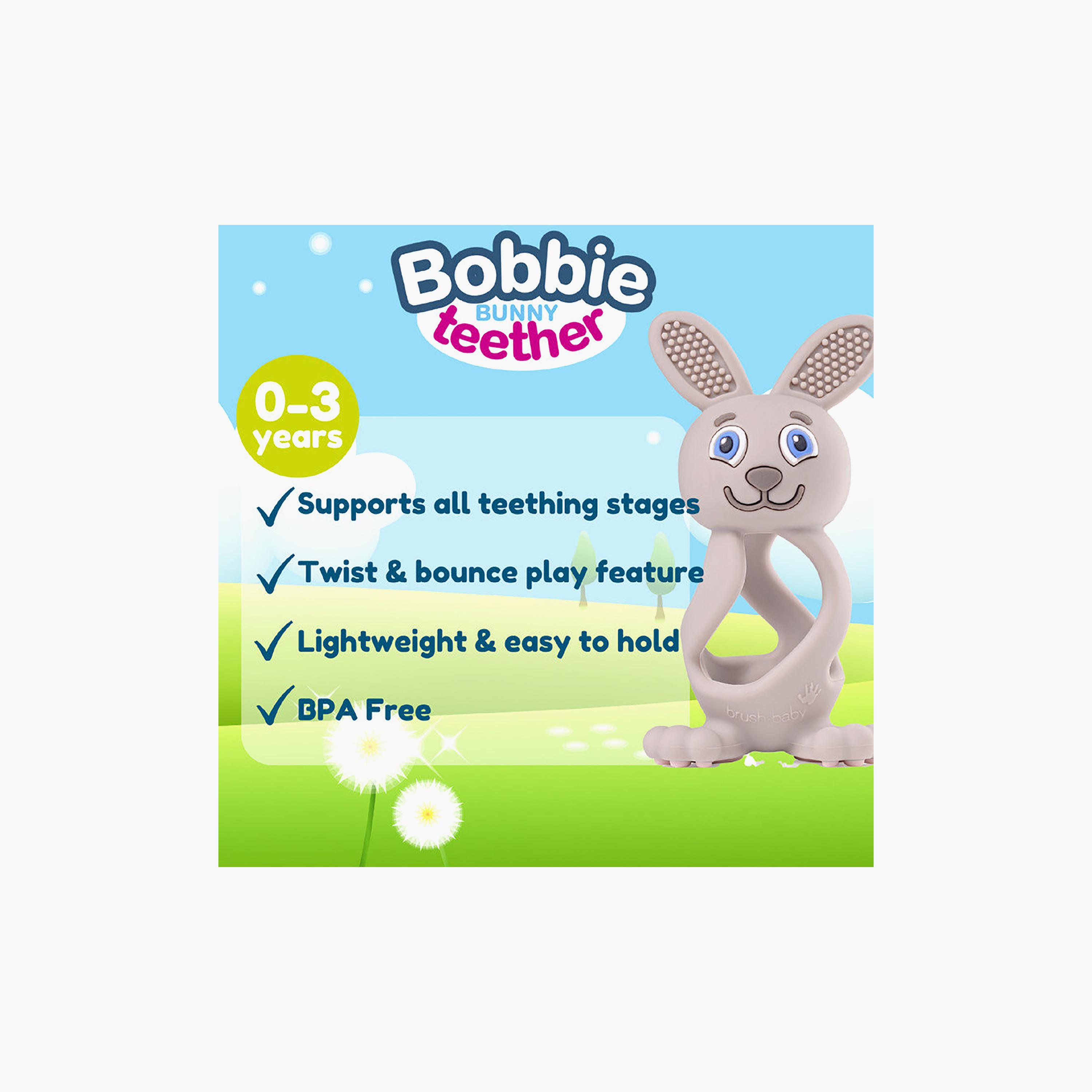 Brush Baby 3D Bobbie Bunny Teether - 0-3 Years-baby-feeding-teethers-image-10