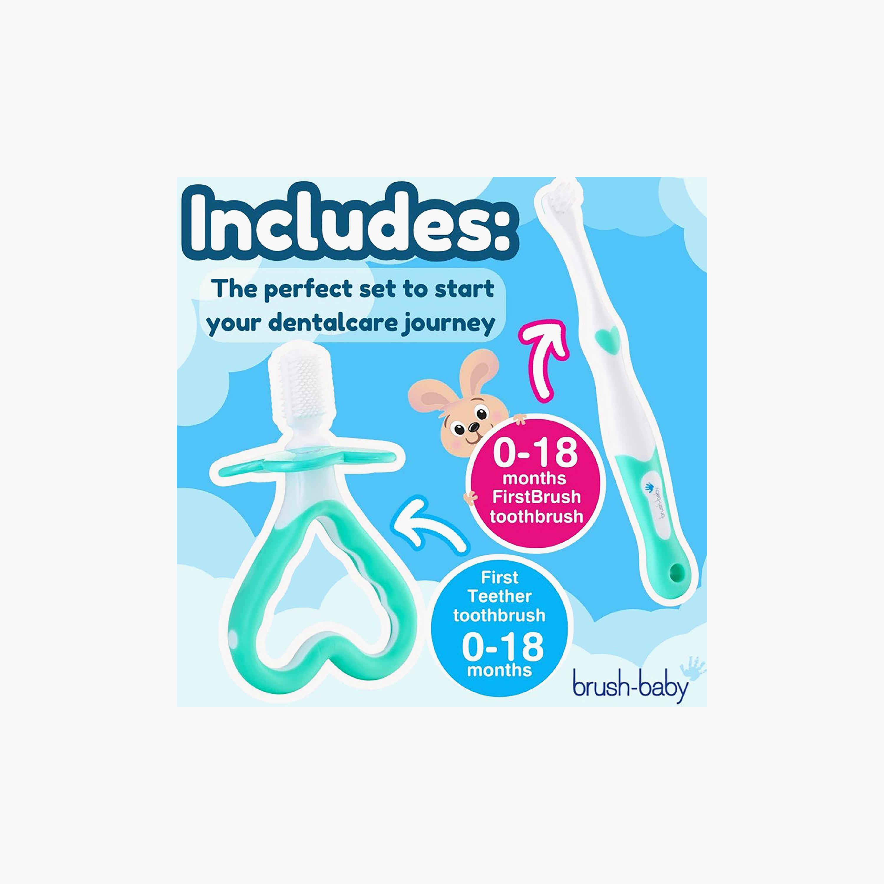 Brush Baby First Brush & Teether Set - 0-18 Months-baby-bathandcare-oralcare-image-3