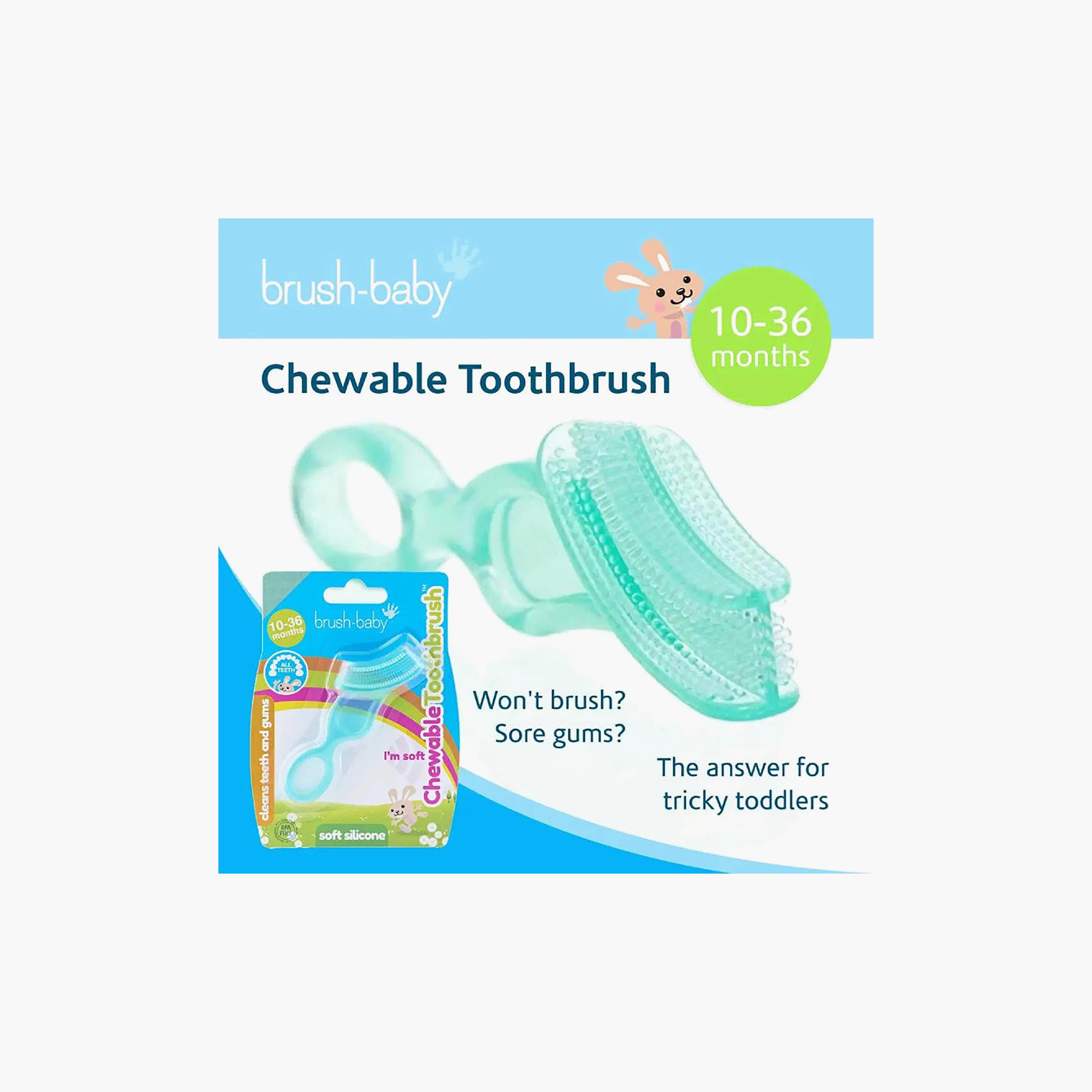 Brush Baby 2-Piece Chewable Toothbrush - Teal - 10-36 Months-baby-bathandcare-oralcare-image-3