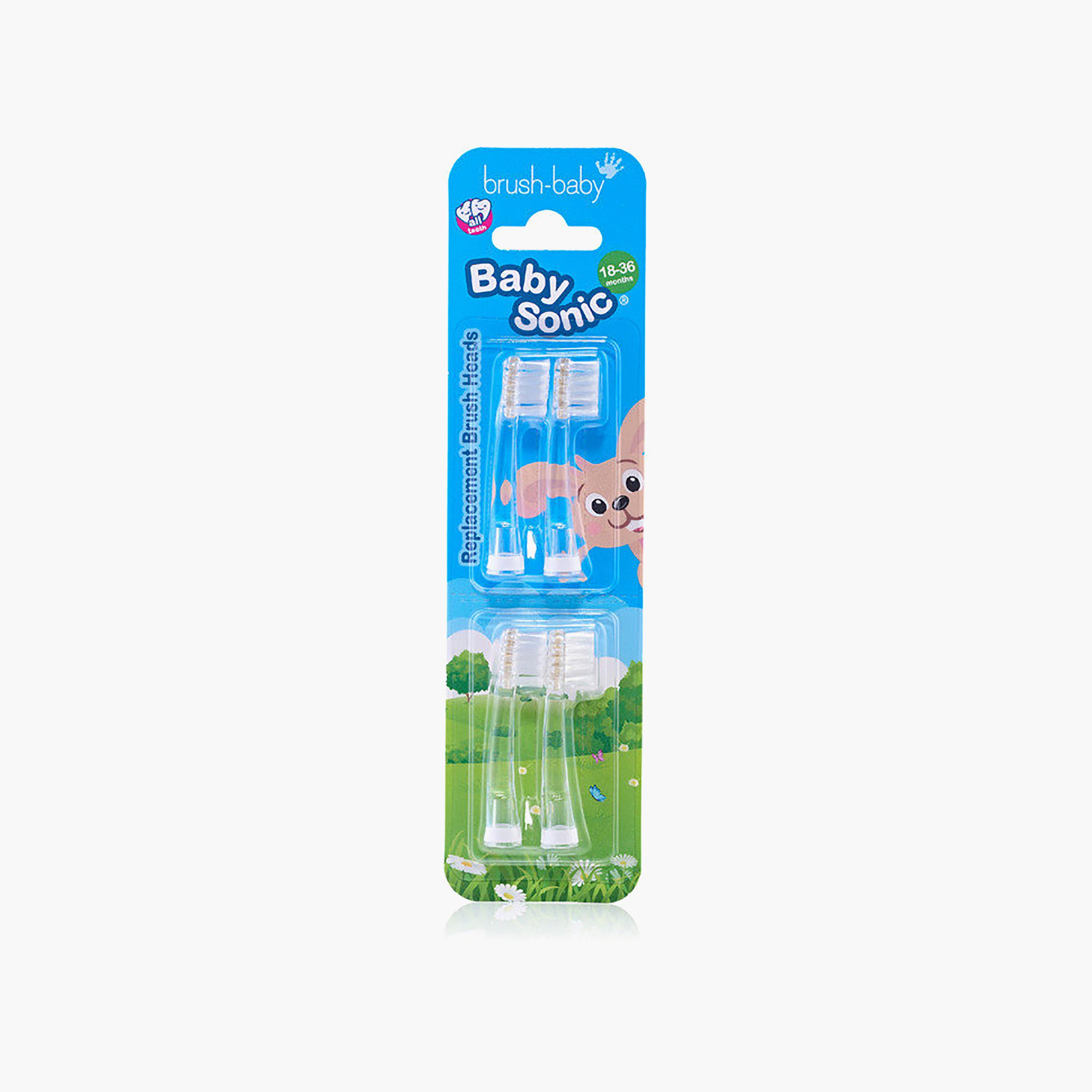 Brush Baby 4-Piece BabySonic Replacement Brush Heads - 18-36 Months-baby-bathandcare-oralcare-image-2