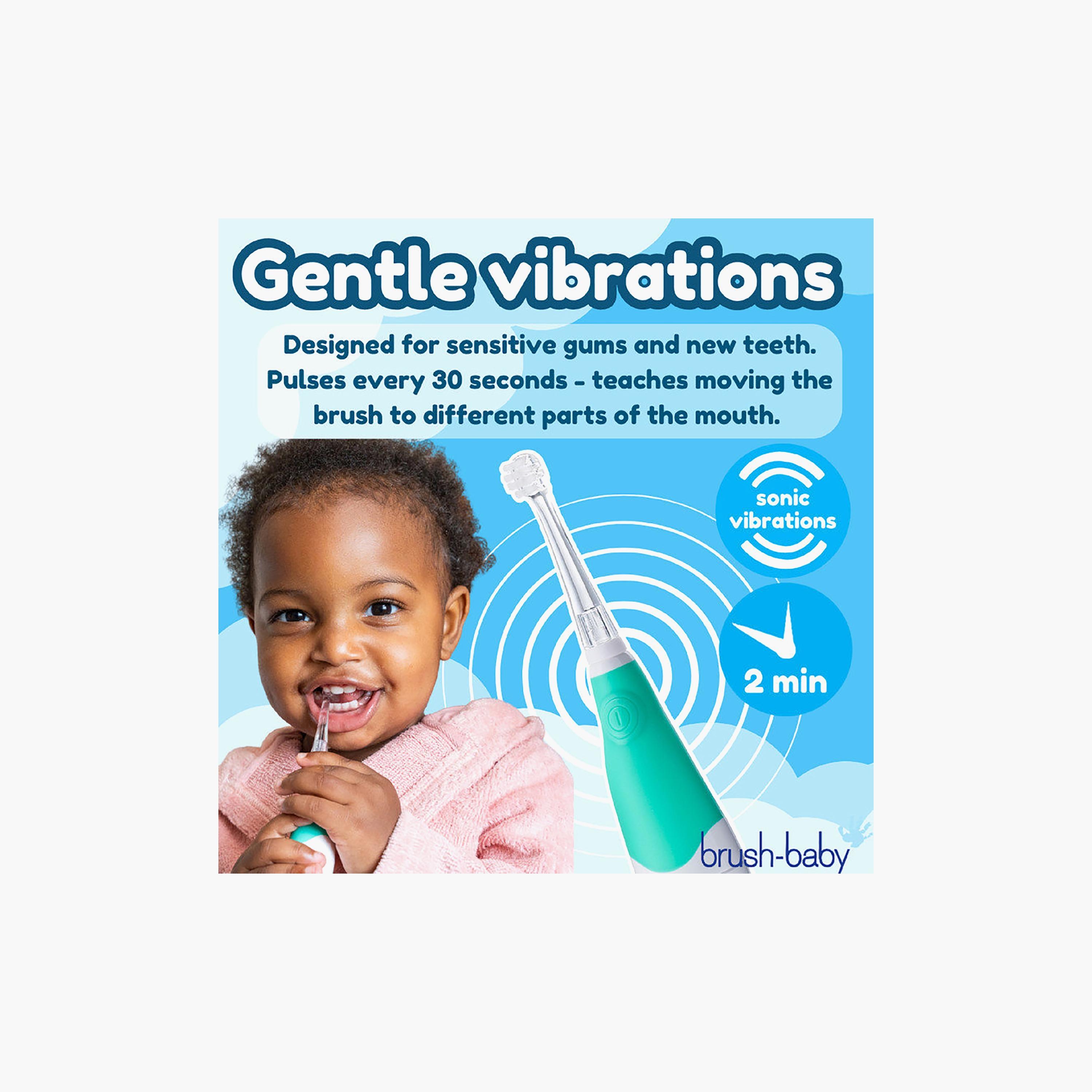 فرشاة أسنان كهربائية مع رأسي فرشاة - بيبي سونيك - 0-3 سنوات من براش بيبي-baby-bathandcare-oralcare-image-4